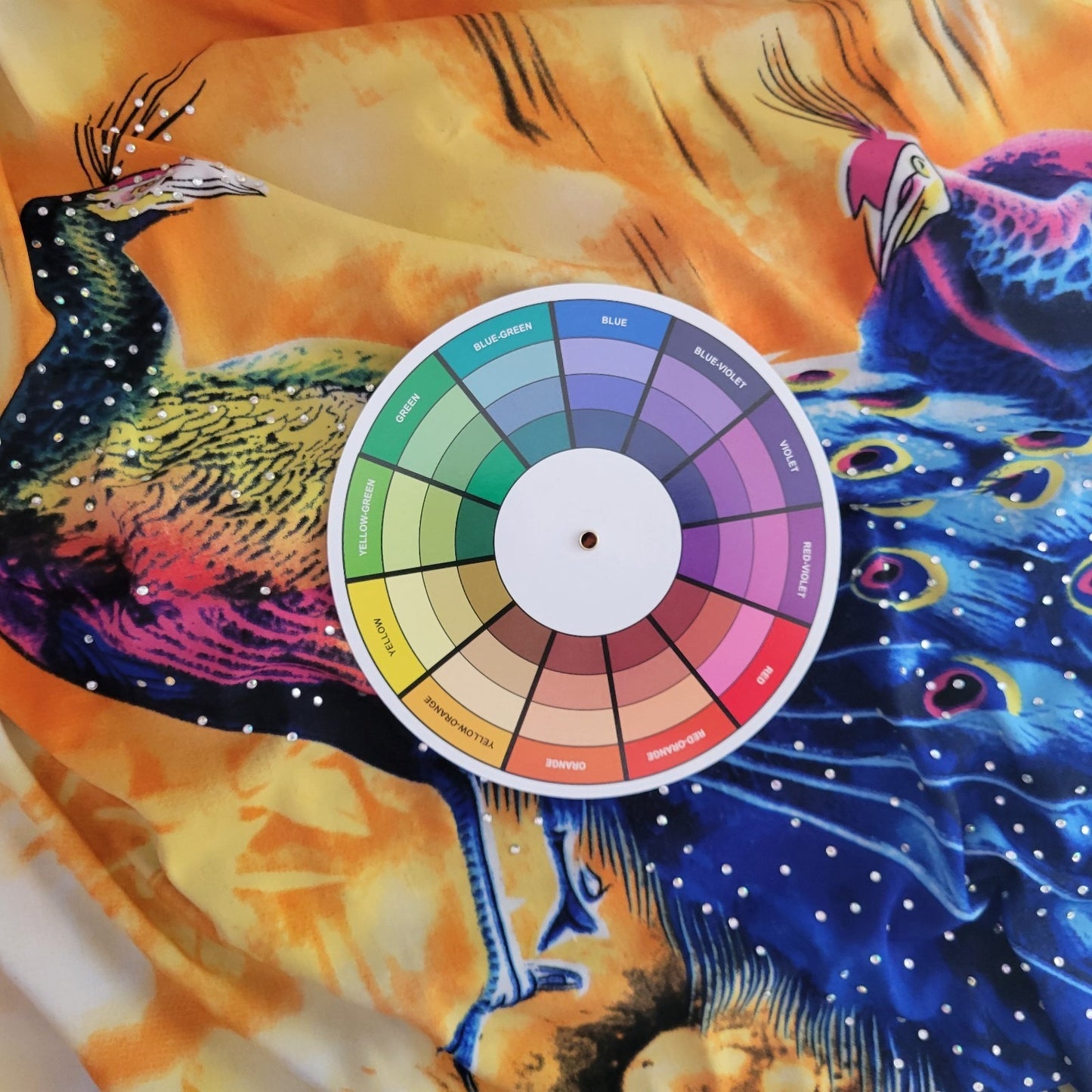 Womens Top XL Tank Tunic Lace Racerback Peacocks Handkerchief Hem Rhinestones