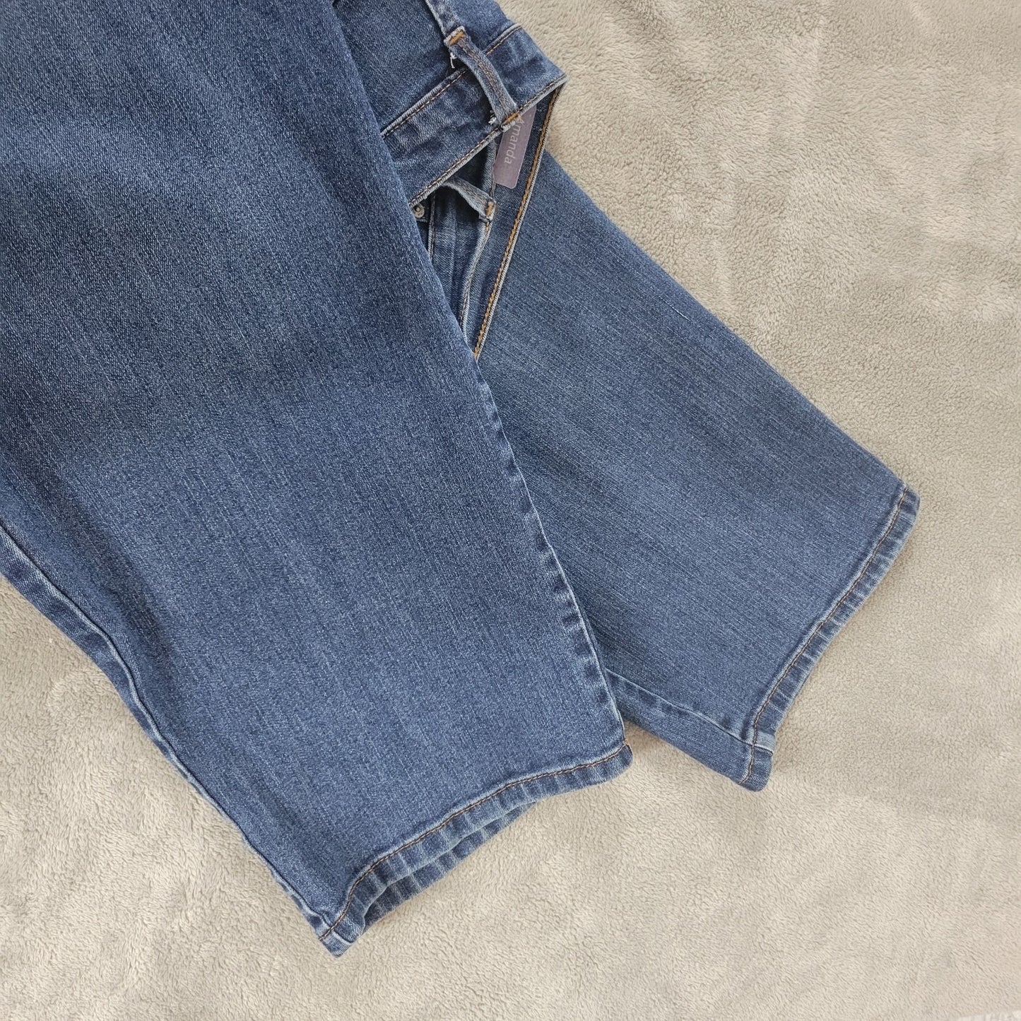 Gloria Vanderbilt Amanda Womens Jeans 24W Plus Straight Leg Dark Blue Denim Zip
