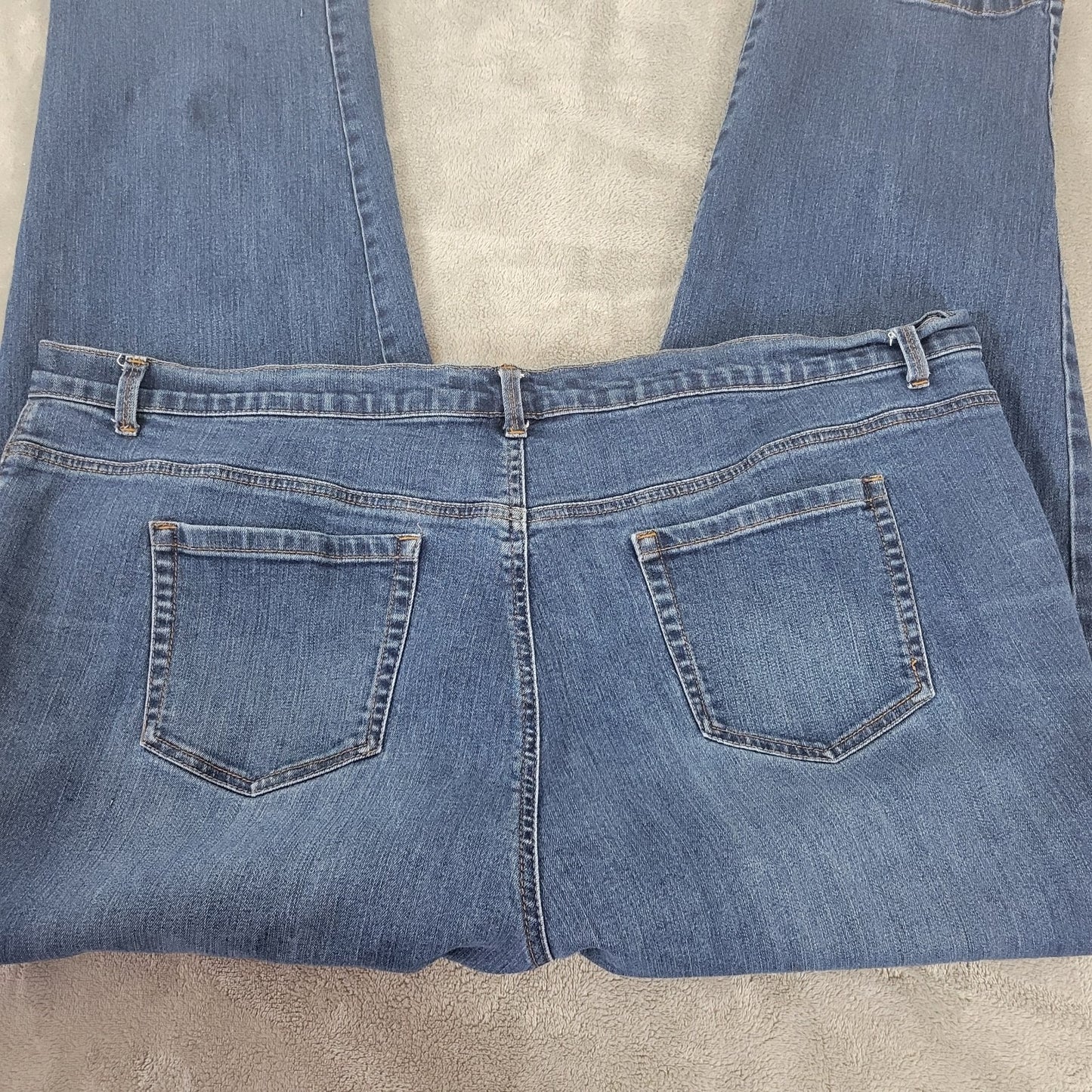 Gloria Vanderbilt Amanda Womens Jeans 24W Plus Straight Leg Dark Blue Denim Zip