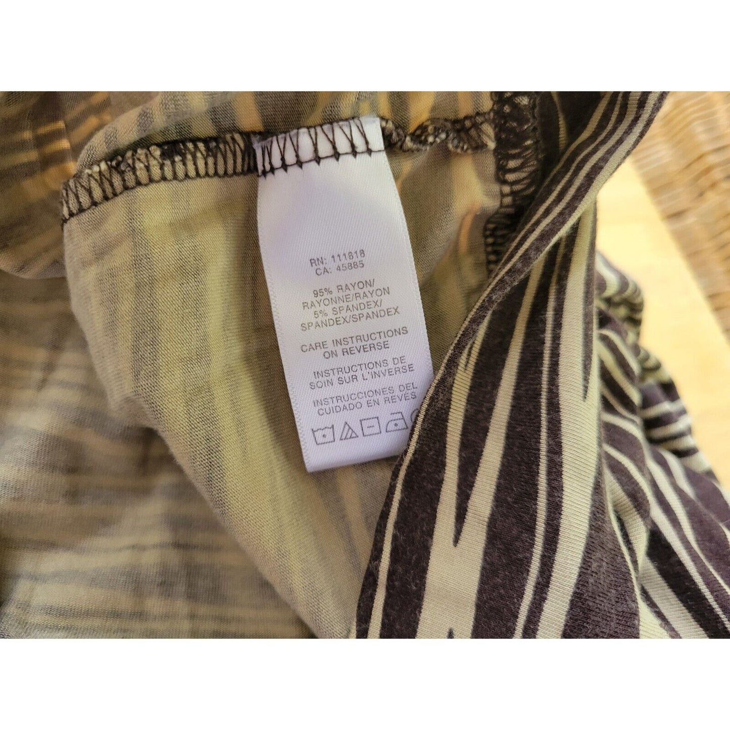 Michael Kors Womens Top 2X Plus Short Sleeve Brown Stripe Keyhole Casual Comfy