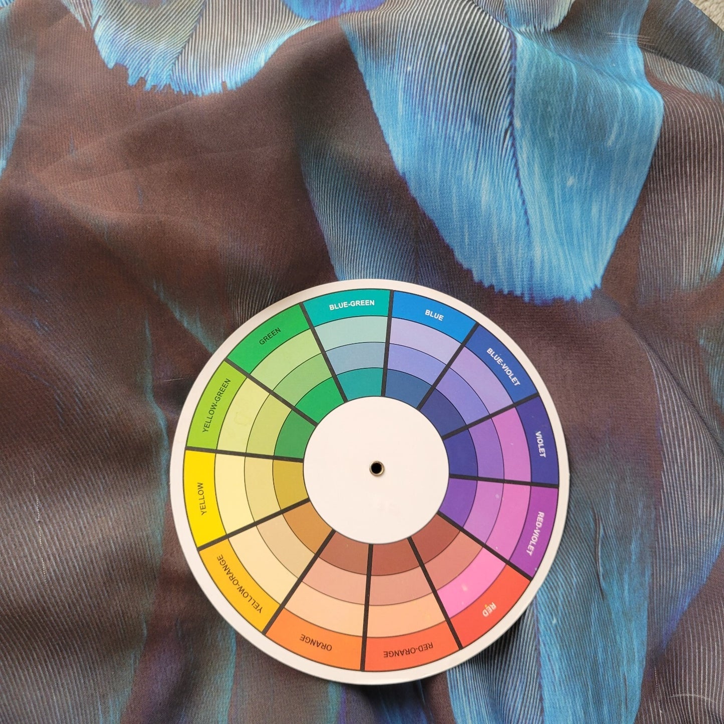 Ana Womens Top PXL Petite Quarter Button Blue Watercolor Lightweight Sheer