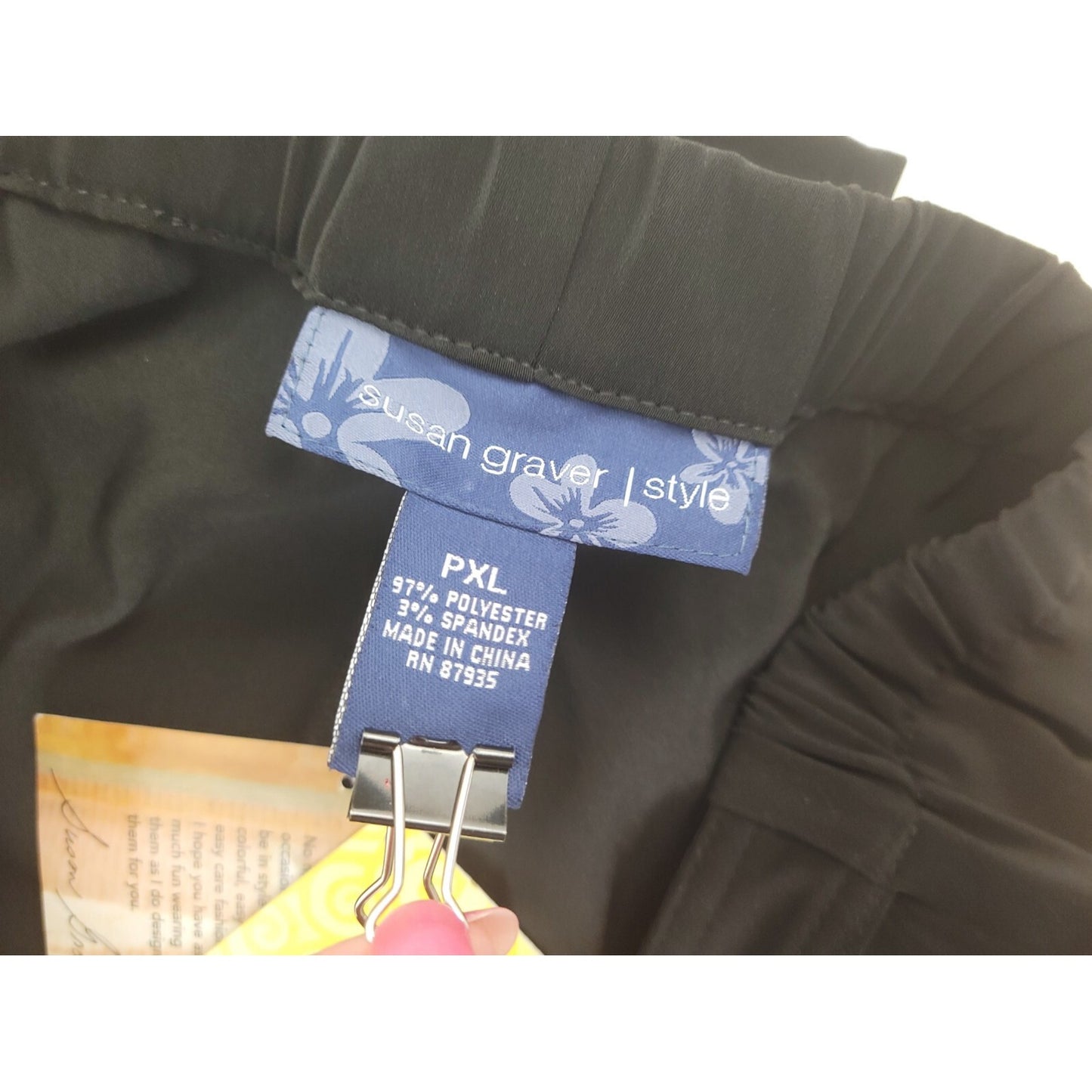 Susan Graver Style QVC Womens Pants PXL Office Black Zip Fly Comfort Waist New