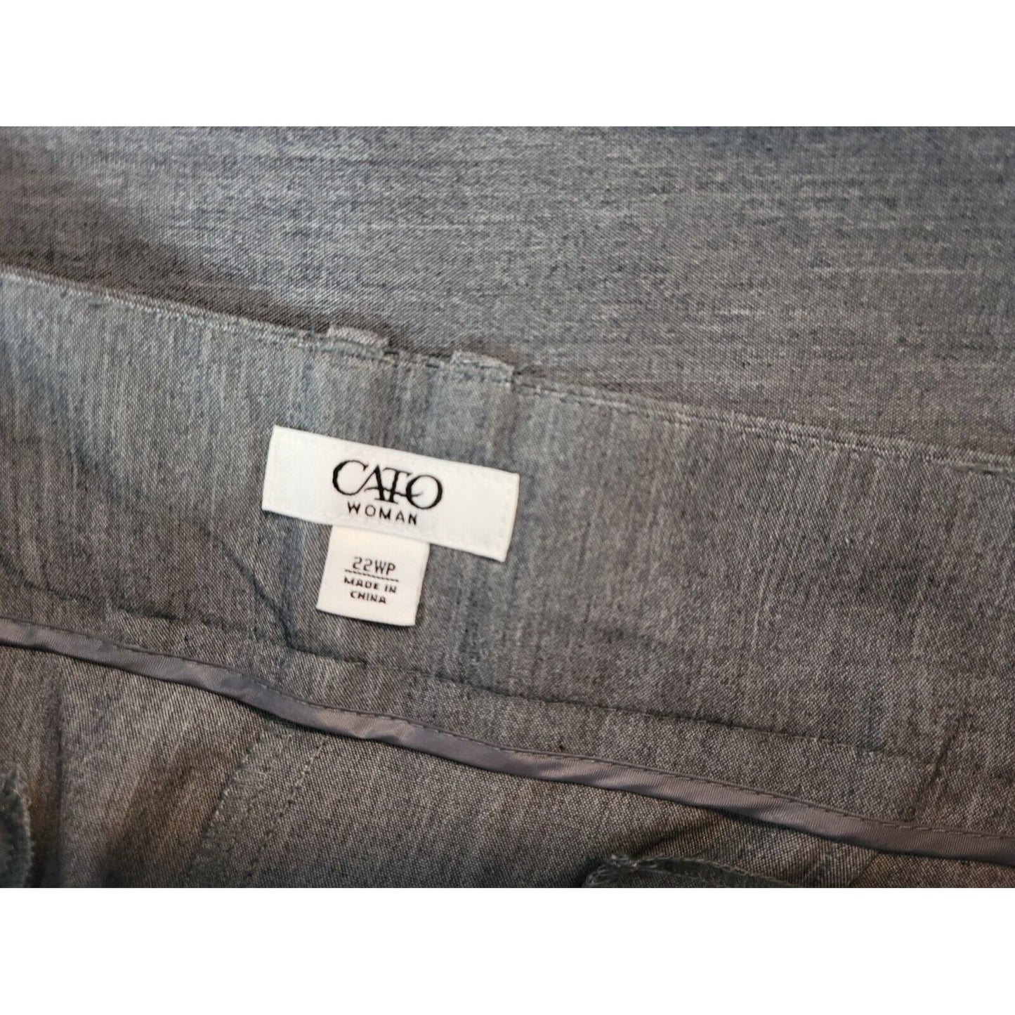 Cato Womens Pants 22WP Wide Leg Gray Poly Blend Zip Fly Slash Pockets Career