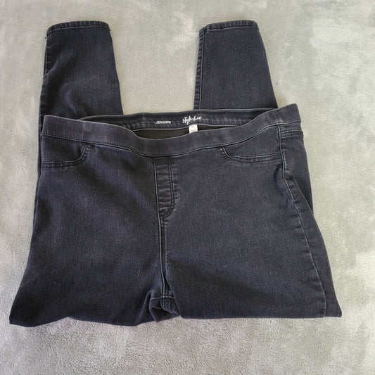 Style & Co 2XL Plus Size Black Jeans Jeggings Cropped Elastic Waist Stretch