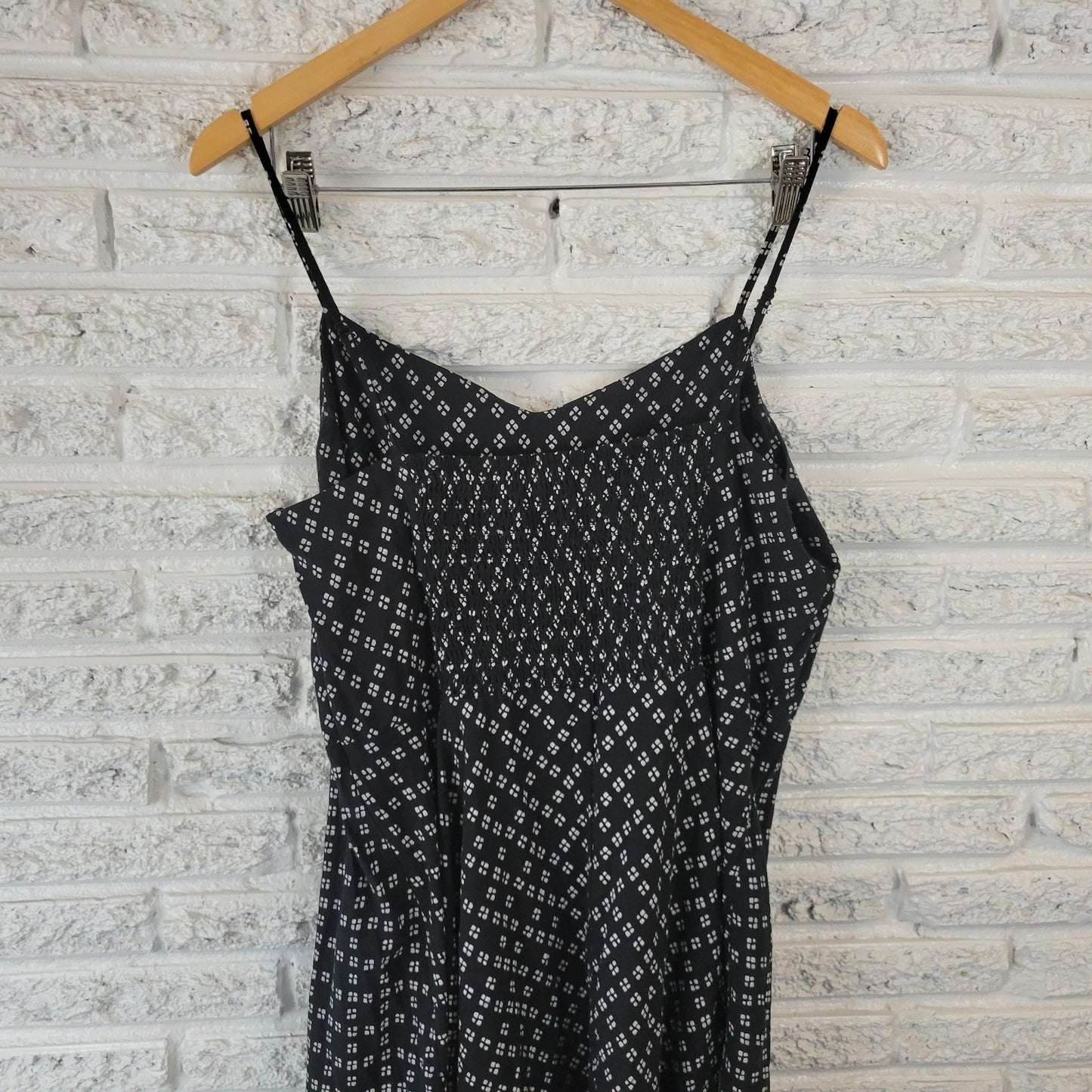 Old Navy Womens Dress XL Tall Slip Mini Black White Geometric Flirty Zip Casual