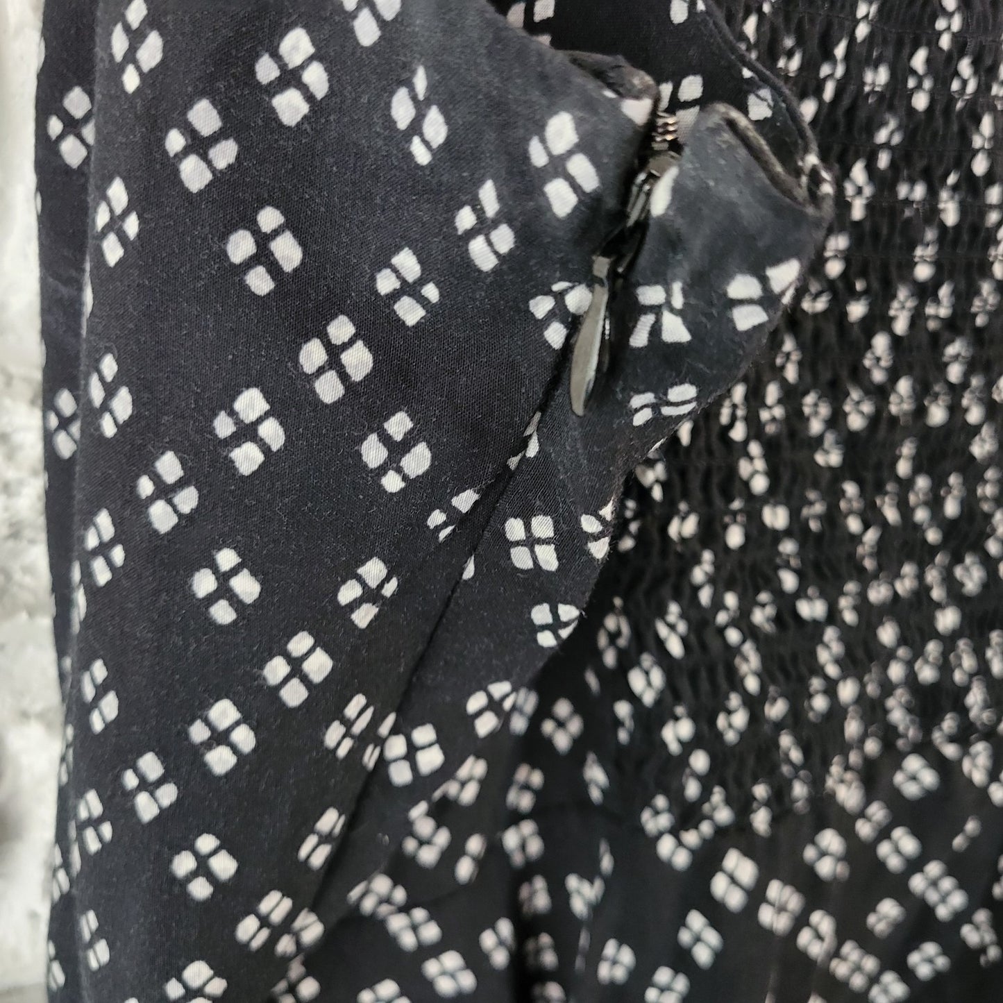 Old Navy Womens Dress XL Tall Slip Mini Black White Geometric Flirty Zip Casual