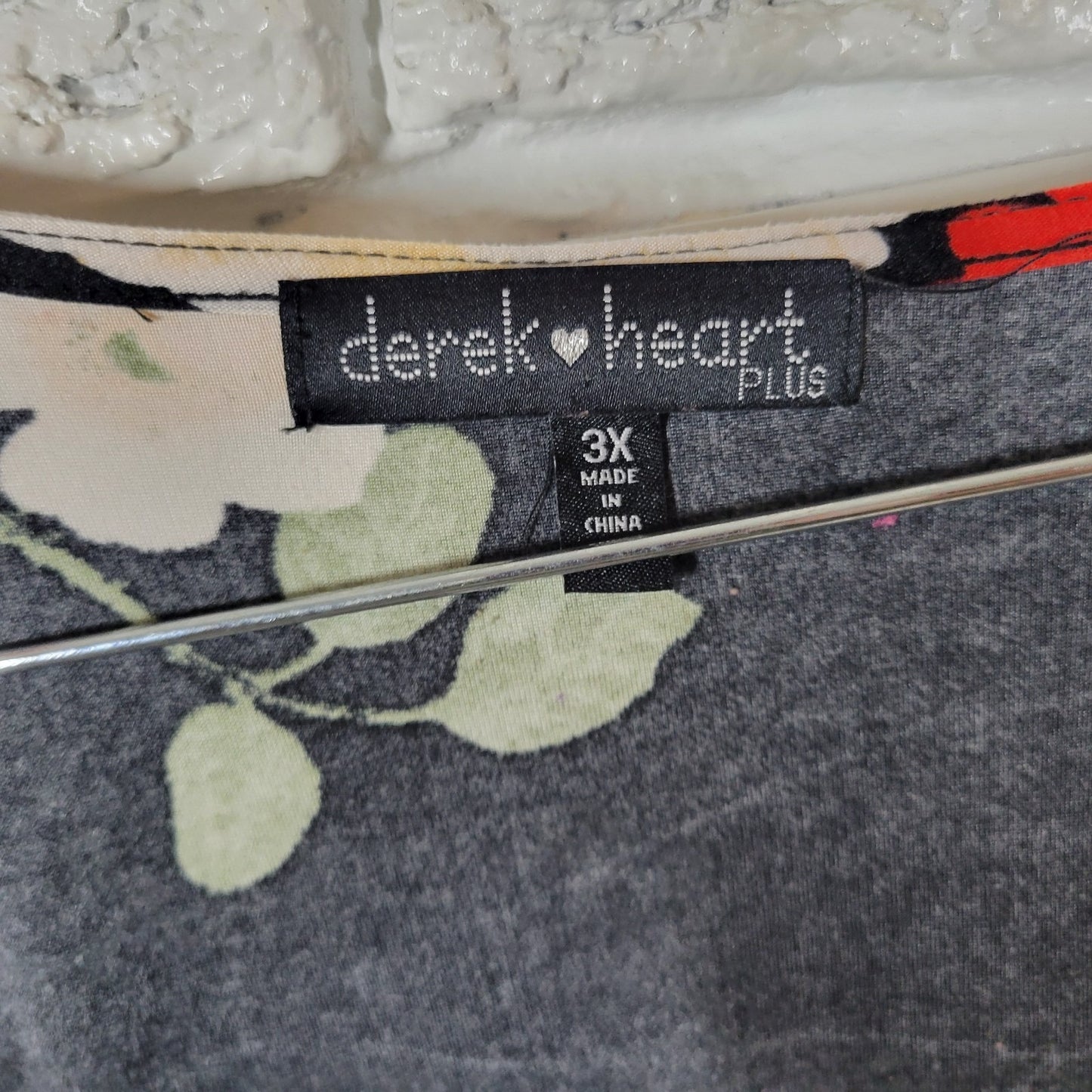 Derek Heart Women Dress 3X Plus Black Red Floral Long Sleeve Office Casual Comfy