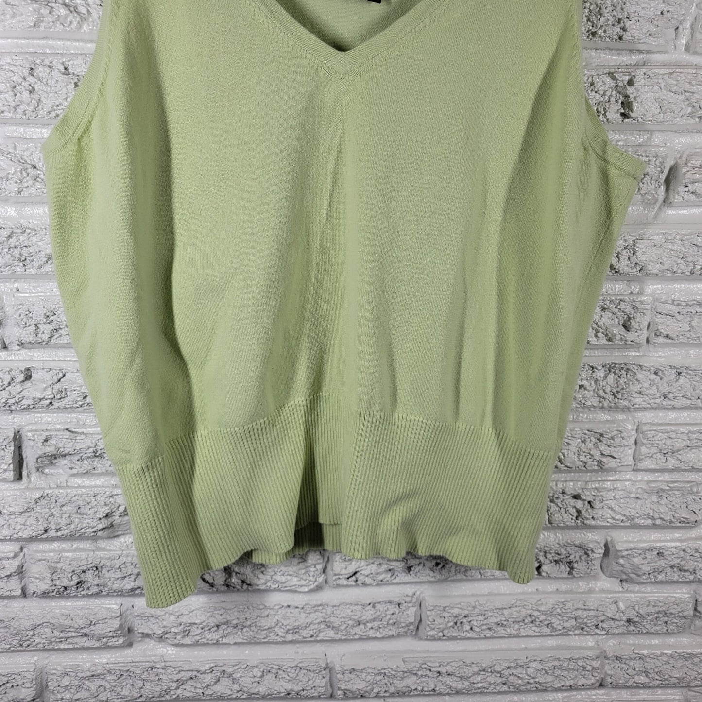 Lane Bryant Womens Top 18 20 Plus Tank Vest Knit Green Soft Stretchy Lightweight