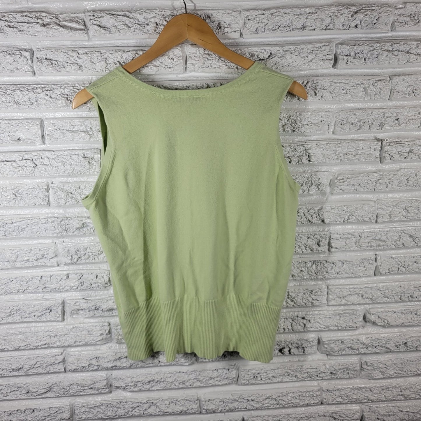 Lane Bryant Womens Top 18 20 Plus Tank Vest Knit Green Soft Stretchy Lightweight