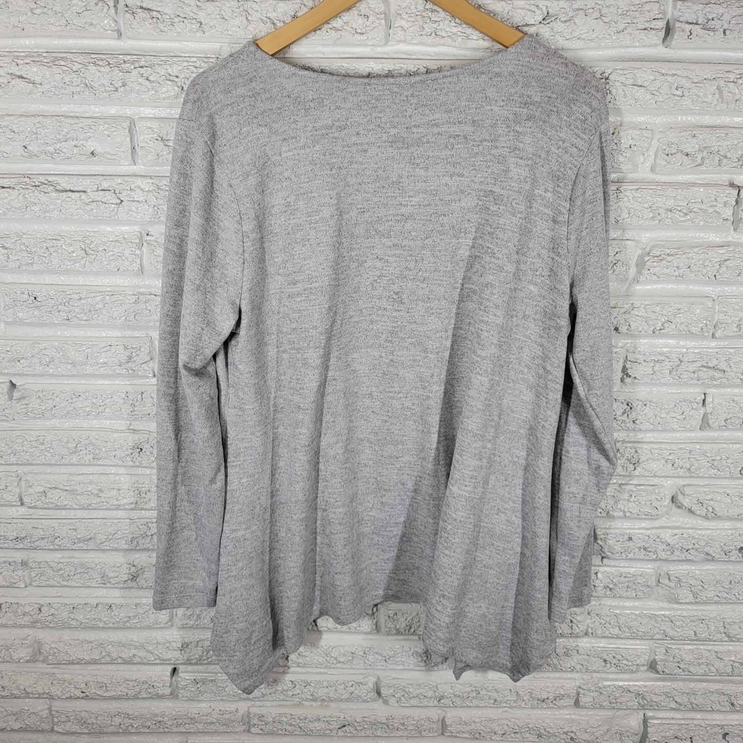 Astrologie Womens Top XL Autumn Leaves Gray Asymmetric Rhinestones Soft Comfy