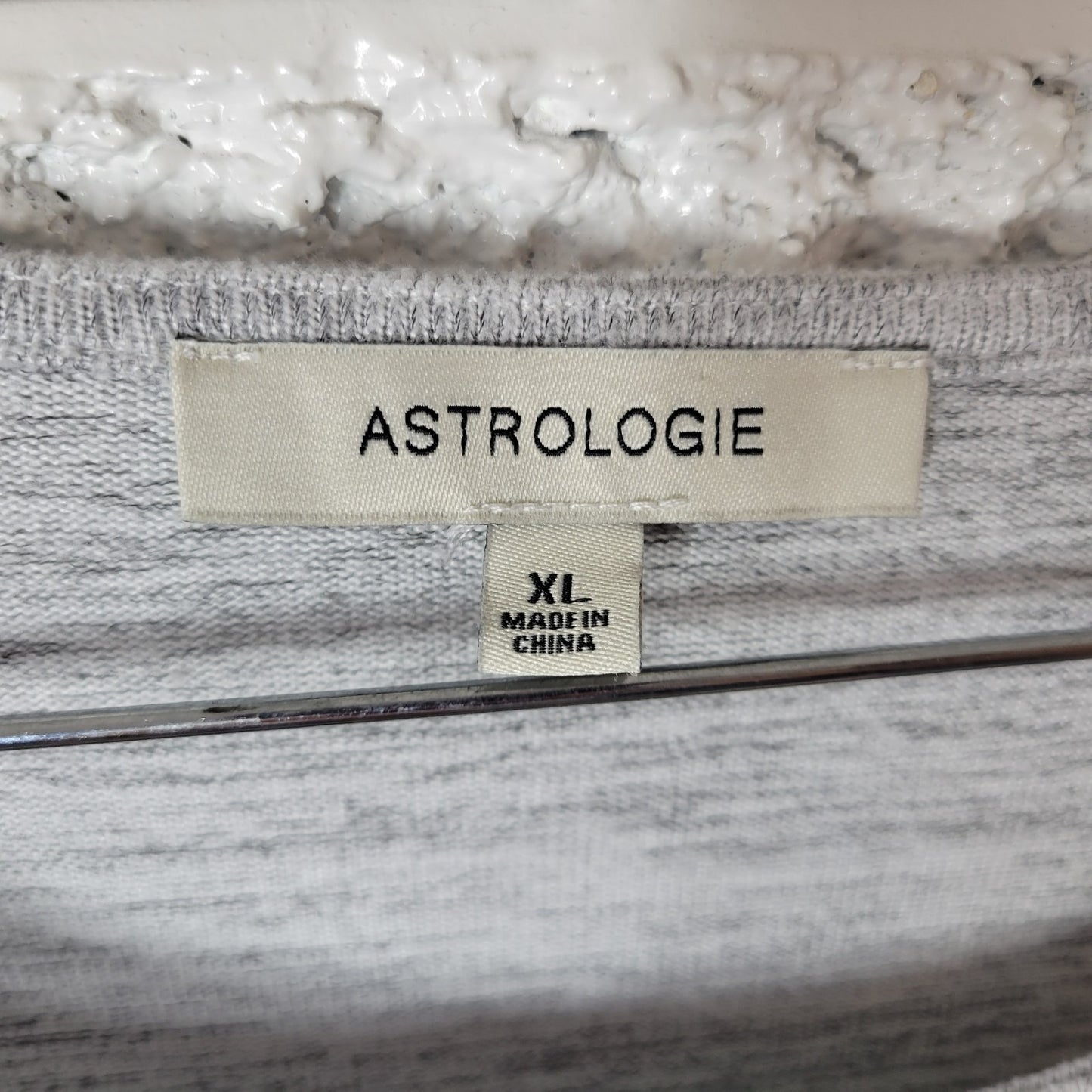 Astrologie Womens Top XL Autumn Leaves Gray Asymmetric Rhinestones Soft Comfy