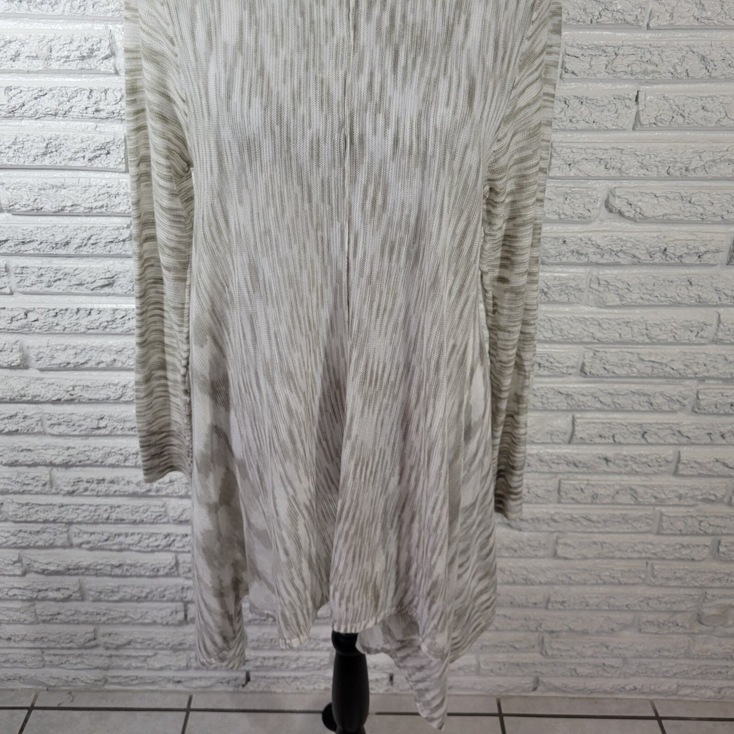 Knox Rose Women Top 1 1X Plus Tunic Gray Watercolor Asymmetric Lightweight Soft