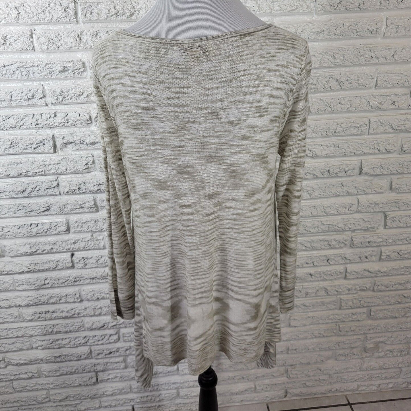 Knox Rose Women Top 1 1X Plus Tunic Gray Watercolor Asymmetric Lightweight Soft