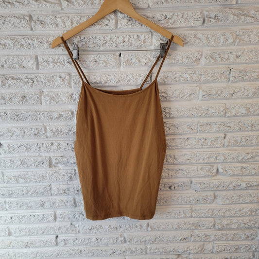 Time Tru Womens Top XXL 20 Plus Camisole Spaghetti Straps Comfy Brown