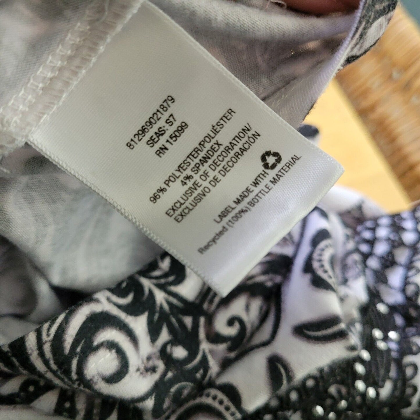 Simply Emma Womens Top 1X Plus Black Paisley Lace Trim Asymmetric Studded Comfy