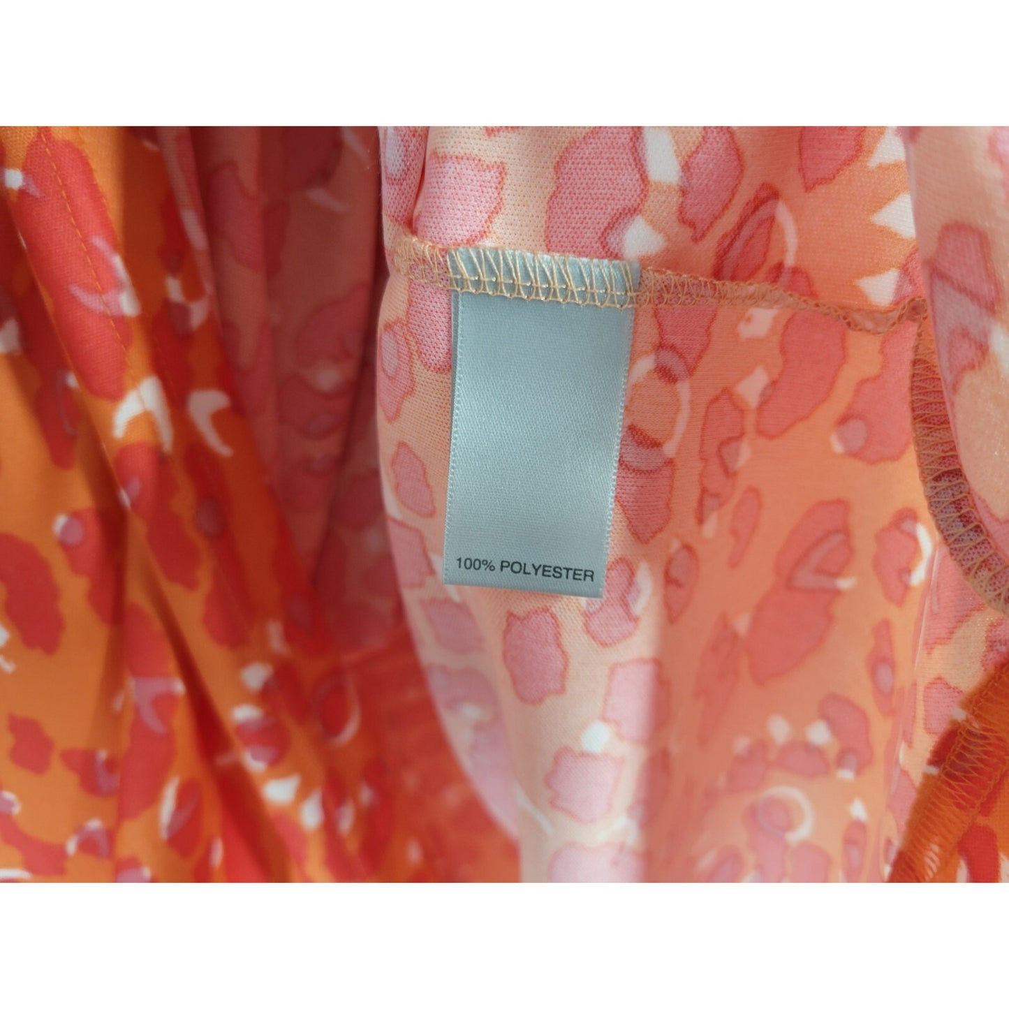 Avenue Womens Top 26 28 Plus Swing Wide Strap Orange Watercolor Lightweight