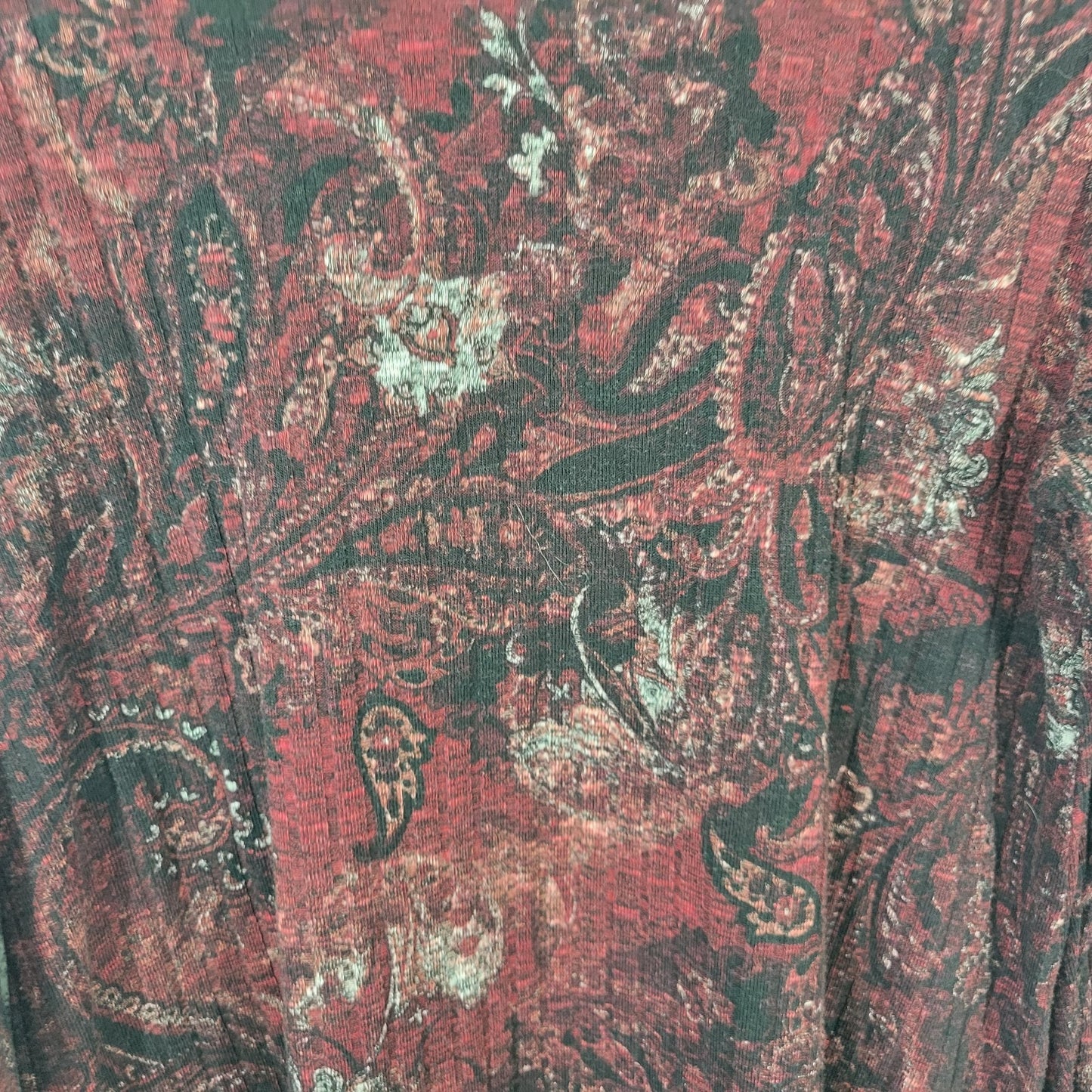 Apt 9 Womens Dress XL Mini Sweater Burgundy Paisley Poly Blend Soft Pockets