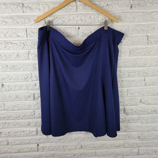 Isaac Mizrahi Live QVC Womens Skirt 3XP Mini Flare Blue Poly Blend Comfy Casual