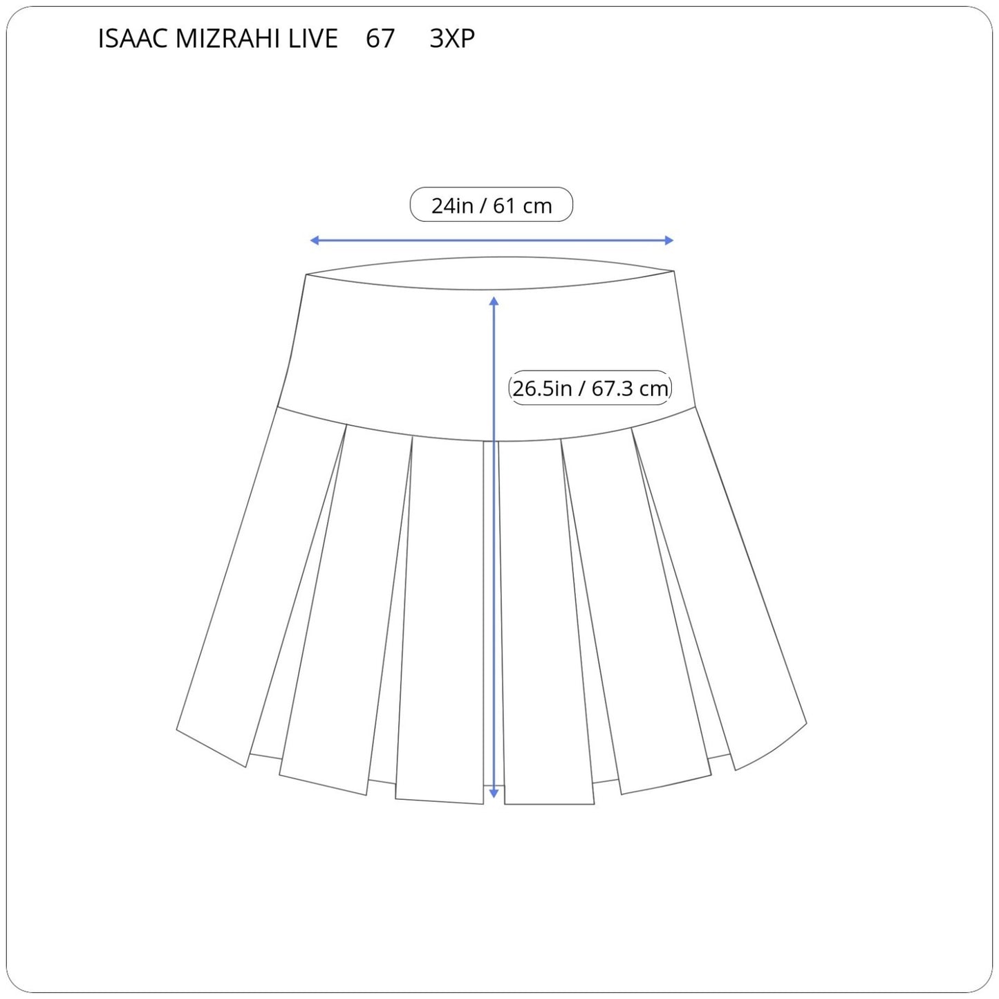 Isaac Mizrahi Live QVC Womens Skirt 3XP Mini Flare Blue Poly Blend Comfy Casual