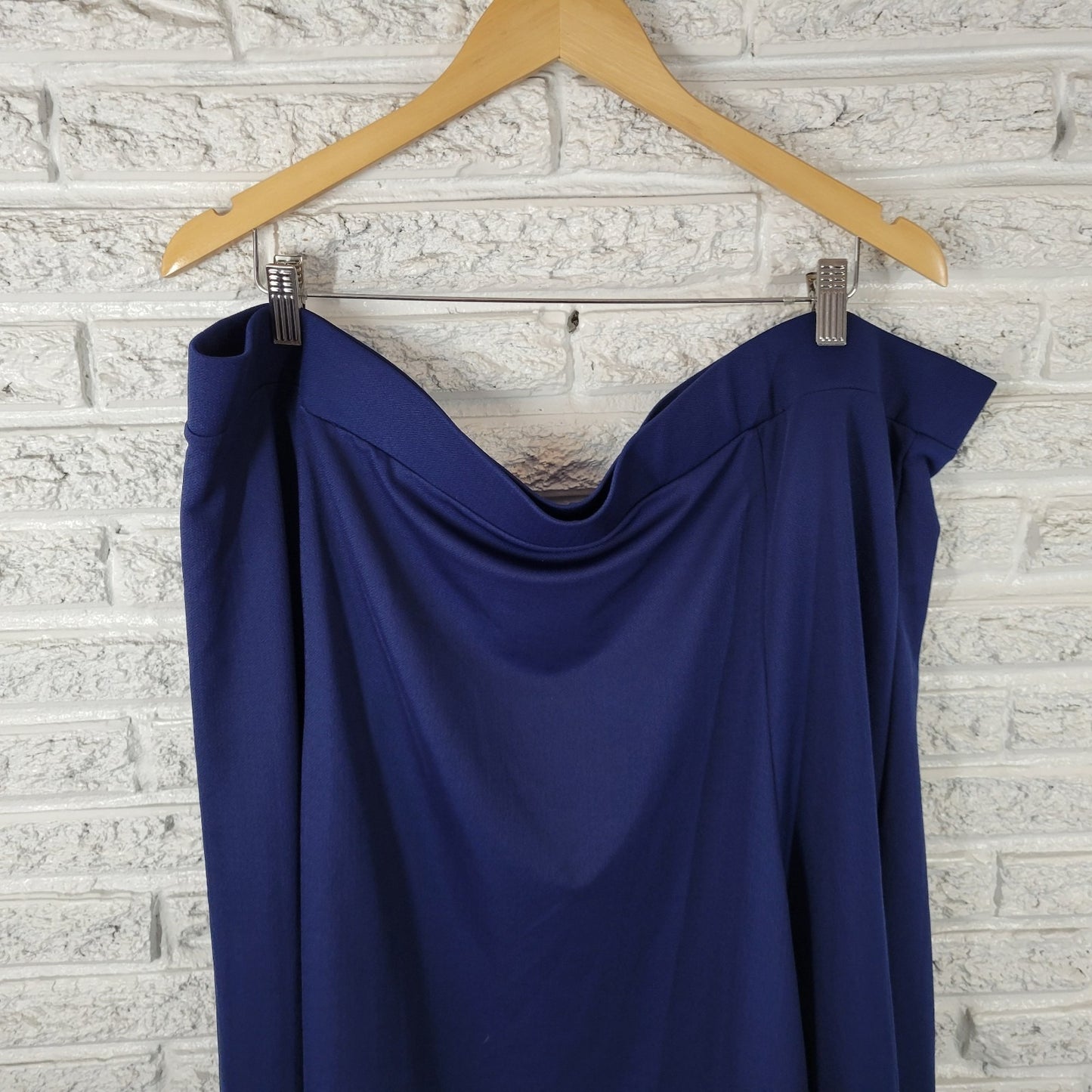 Isaac Mizrahi Live QVC Womens Skirt 3XP Mini Flare Blue Poly Blend Comfy Casual