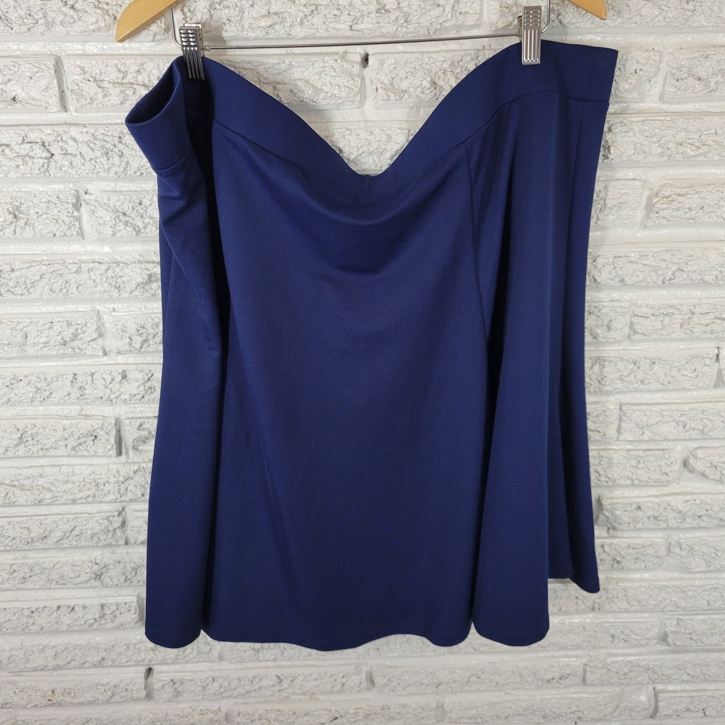 Isaac Mizrahi Live QVC Womens Skirt 3XP Mini Flare Blue Poly Blend Comfy Casual