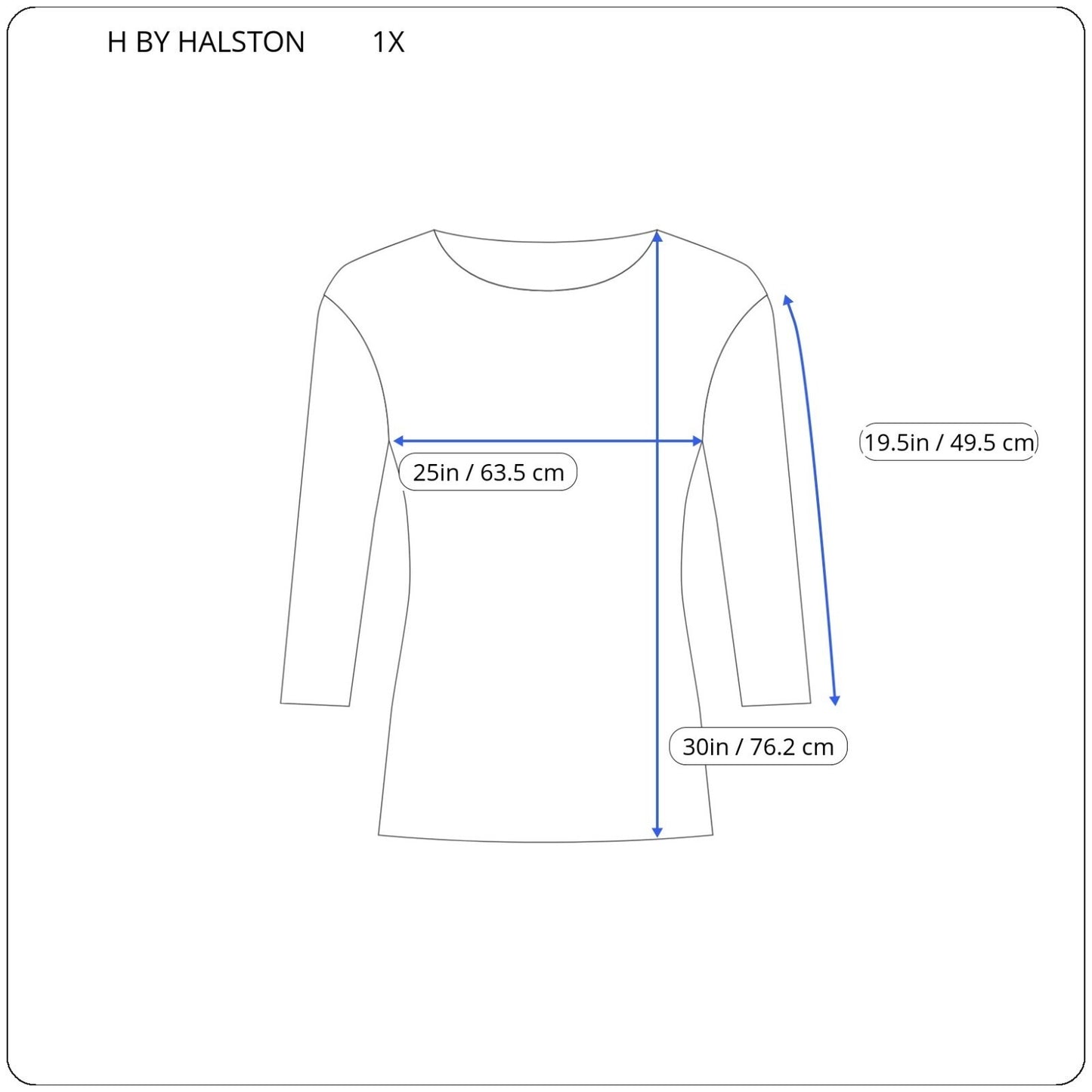 H by Halston Womens Sweatshirt 1X Plus Tunic 3/4 Sleeve Lightweight Gray Heather