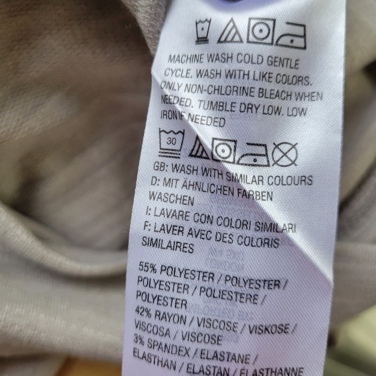 H by Halston Womens Sweatshirt 1X Plus Tunic 3/4 Sleeve Lightweight Gray Heather