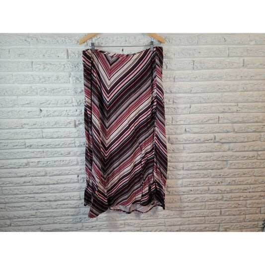 Cato Womens Skirt 18W 20W Plus Knit Pencil Pull On Pink Geometric Casual Long