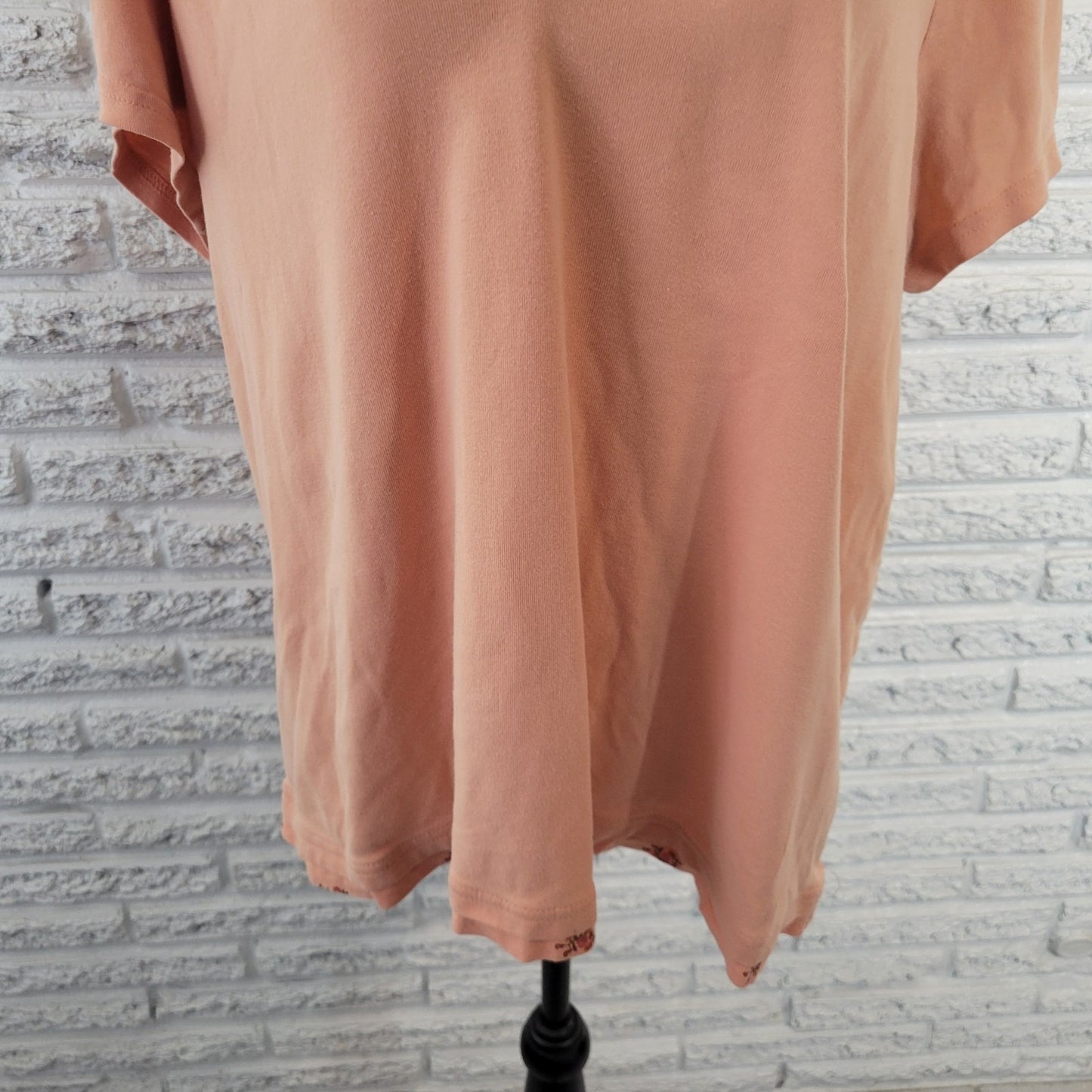 Venezia Womens Top 18 20 Plus Short Sleeve Orange Floral Cotton Casual Comfy