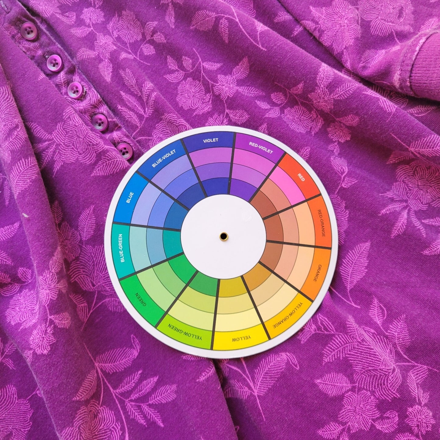 Woman Within Women Top 2X Plus Polo Short Sleeve Purple Floral Cotton Side Slits