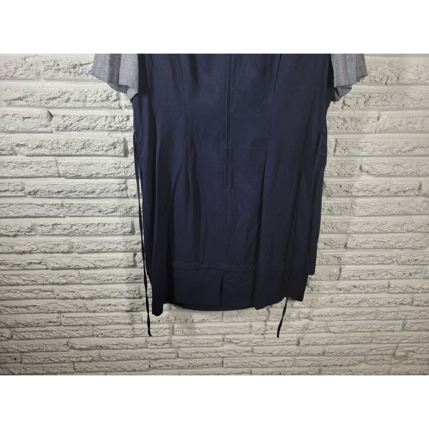 Vintage Lady Dorby Womens Dress 20W Plus Jacket Short Sleeve Blue Embroidered