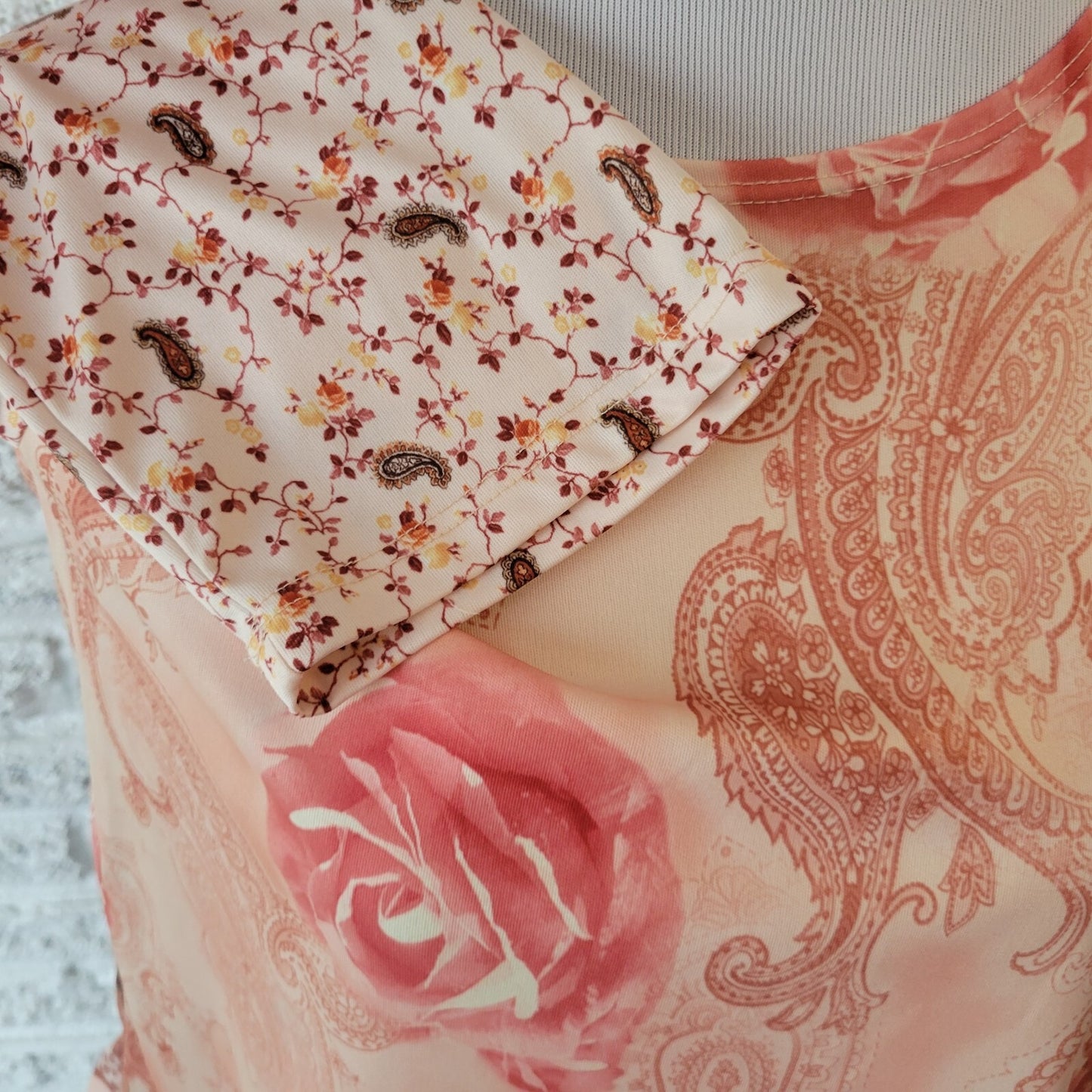 Judith Hart Womens Top Extra Large 3/4 Sleeve Orange Paisley Lightweight