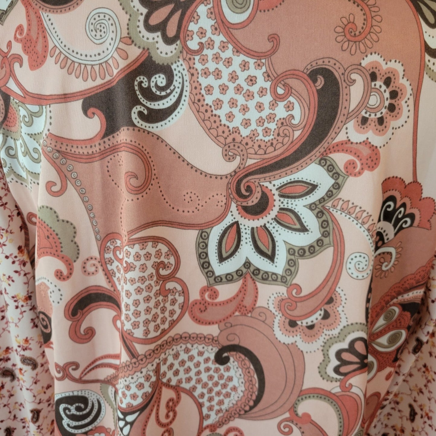 Judith Hart Womens Top Extra Large 3/4 Sleeve Orange Paisley Lightweight