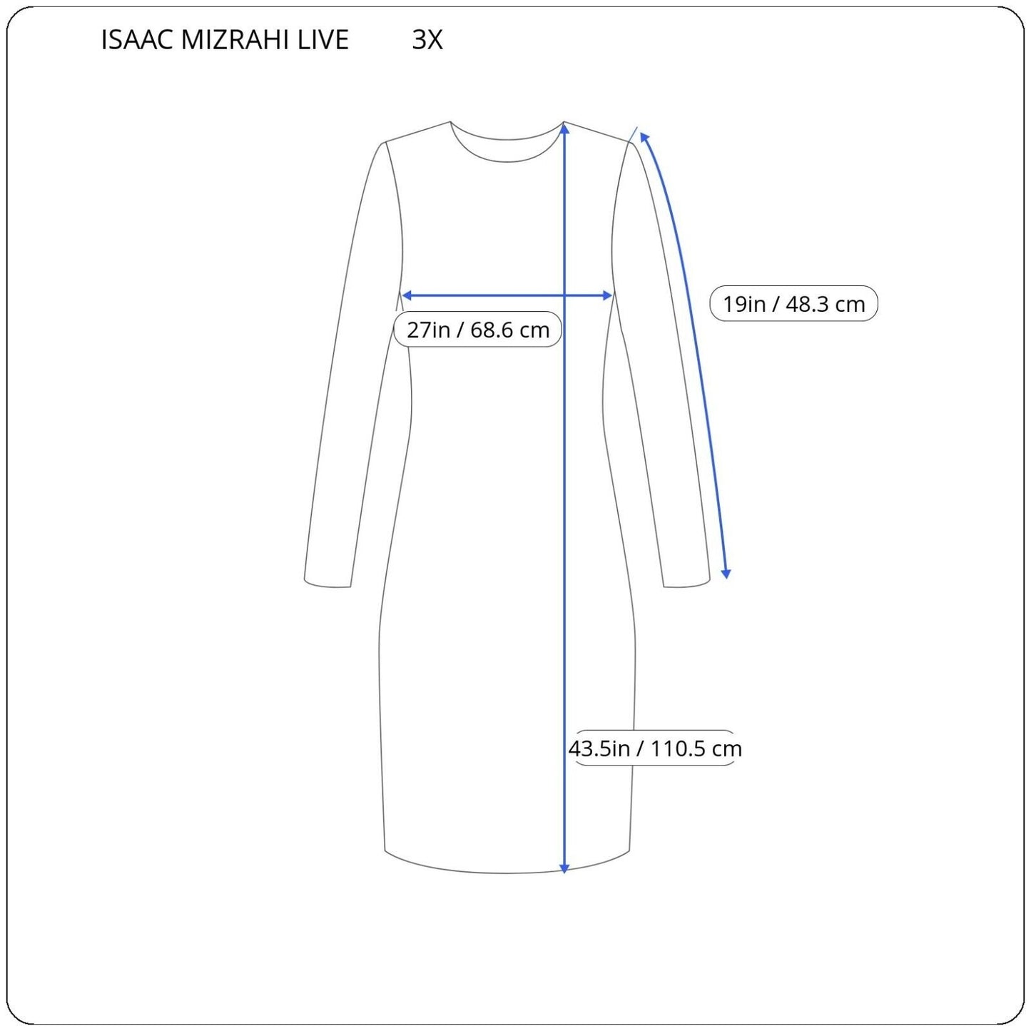 Isaac Mizrahi Live QVC Womens Dress 3X 3/4 Sleeve Blue Lace Floral Lined Career