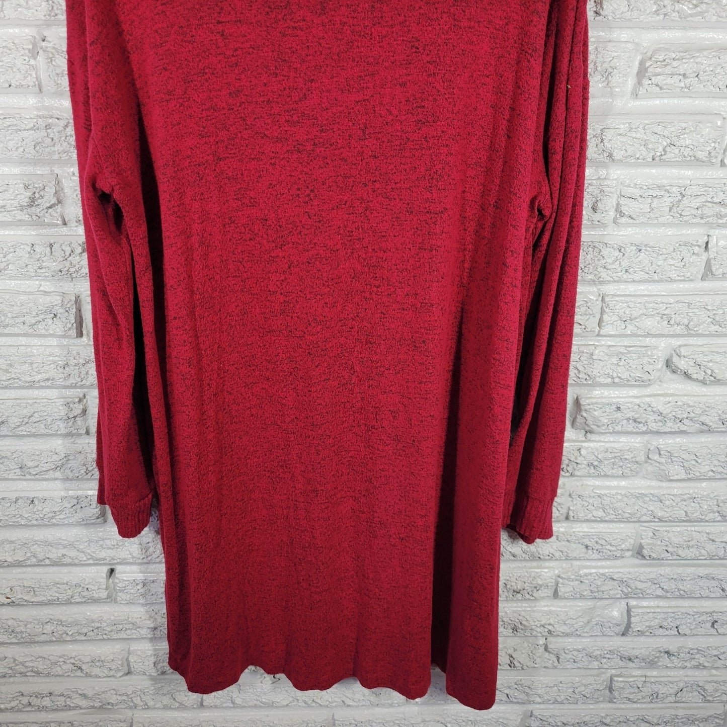 Soma XXL Plus Size Sweater Dress Red Marled V-Neck Long Sleeve Mini Stretch Soft