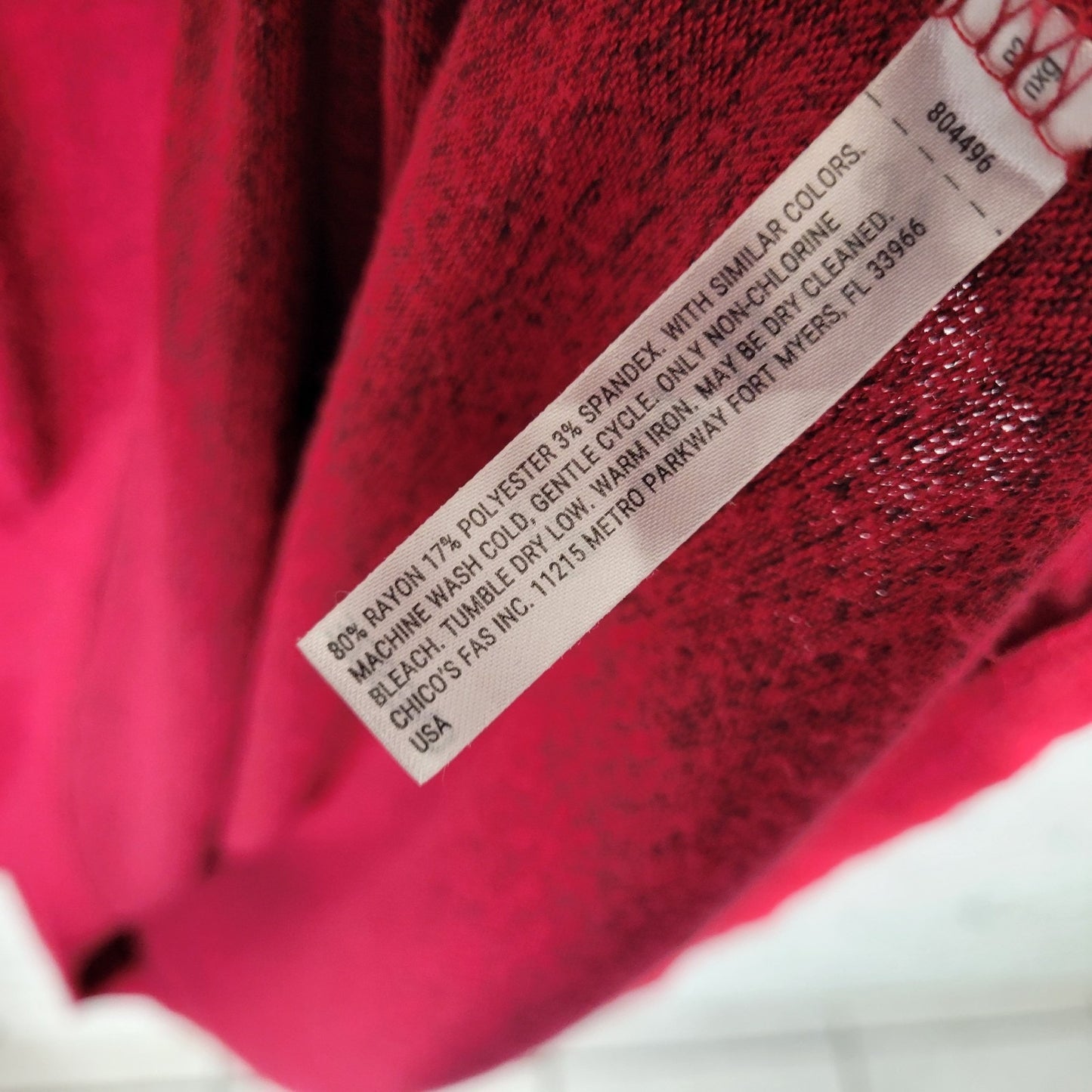 Soma XXL Plus Size Sweater Dress Red Marled V-Neck Long Sleeve Mini Stretch Soft