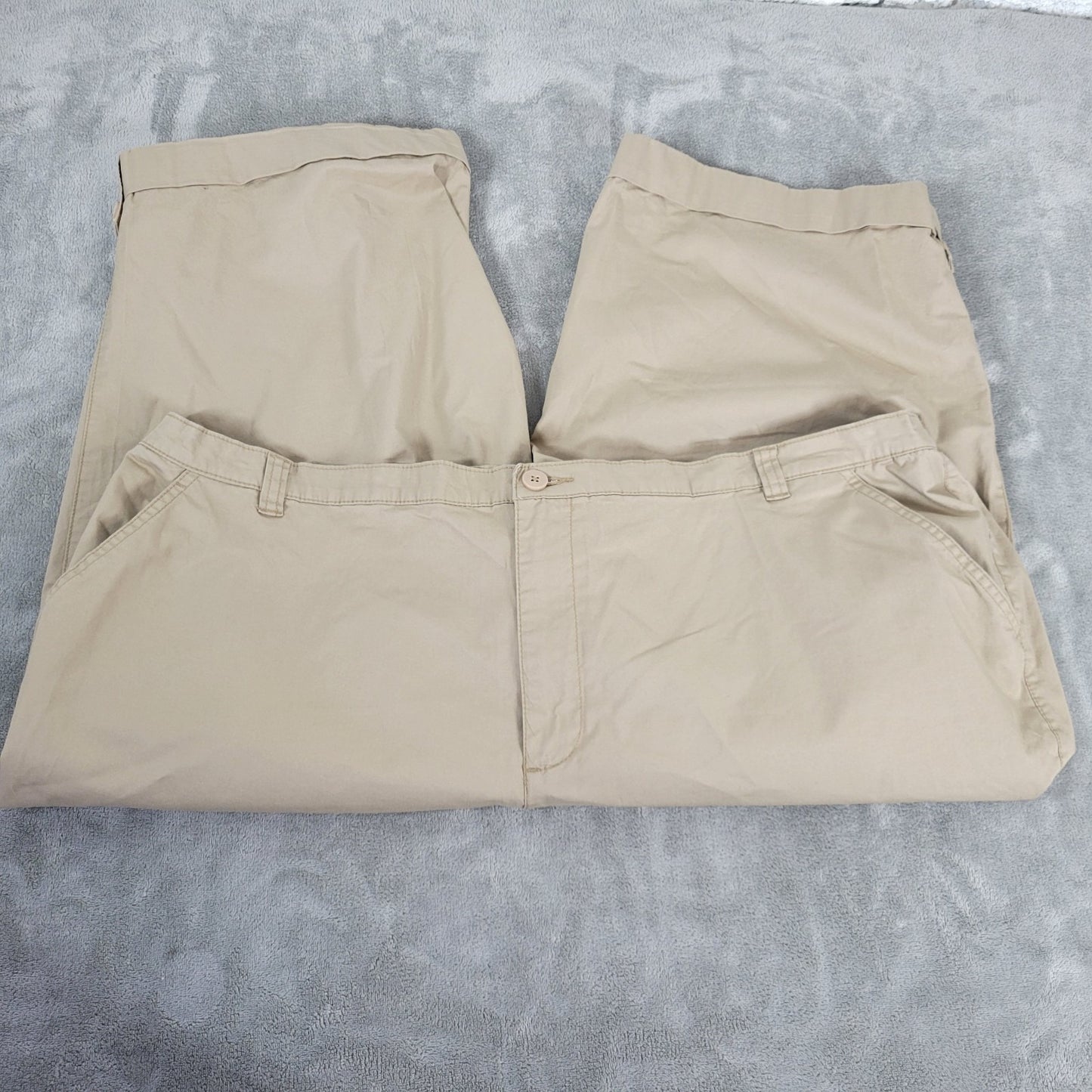 Liz Me Womens Pants 26W Plus Capri Skimmer Beige Zip Fly Cuffed Comfy Casual