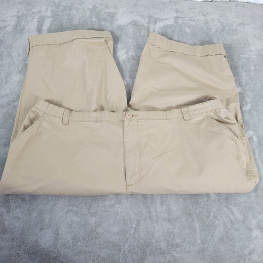 Liz Me Womens Pants 26W Plus Capri Skimmer Beige Zip Fly Cuffed Comfy Casual