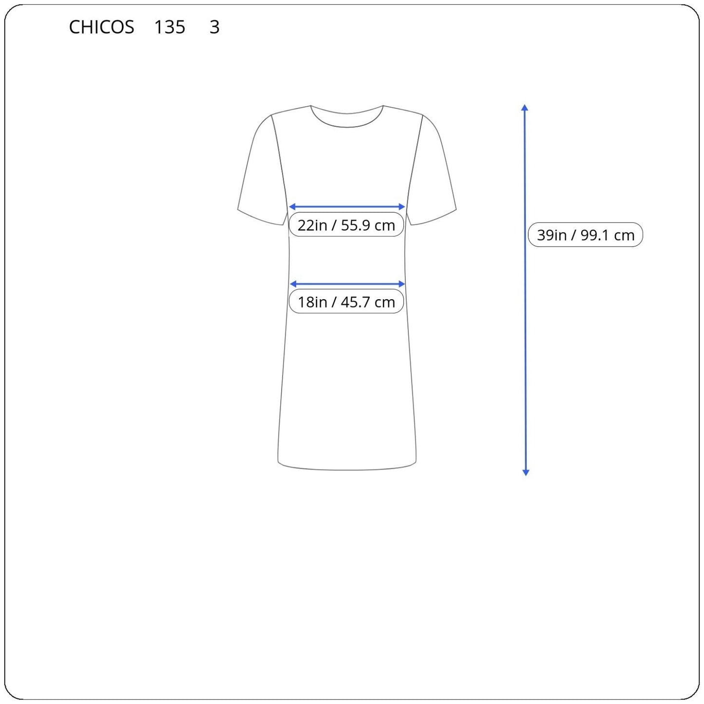 Chicos Womens Dress 3 Standard XL Short Sleeve Blue Drawstring Pockets Comfy