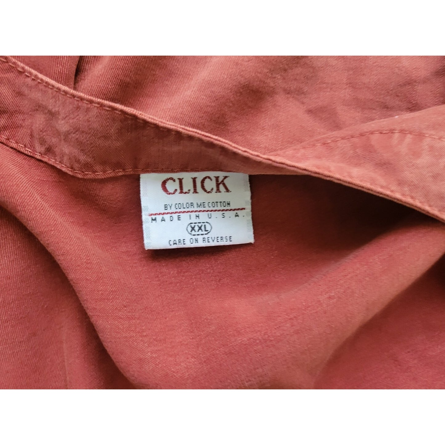 Click Color Me Cotton Womens Top XXL Plus High Low Brown Button Lightweight