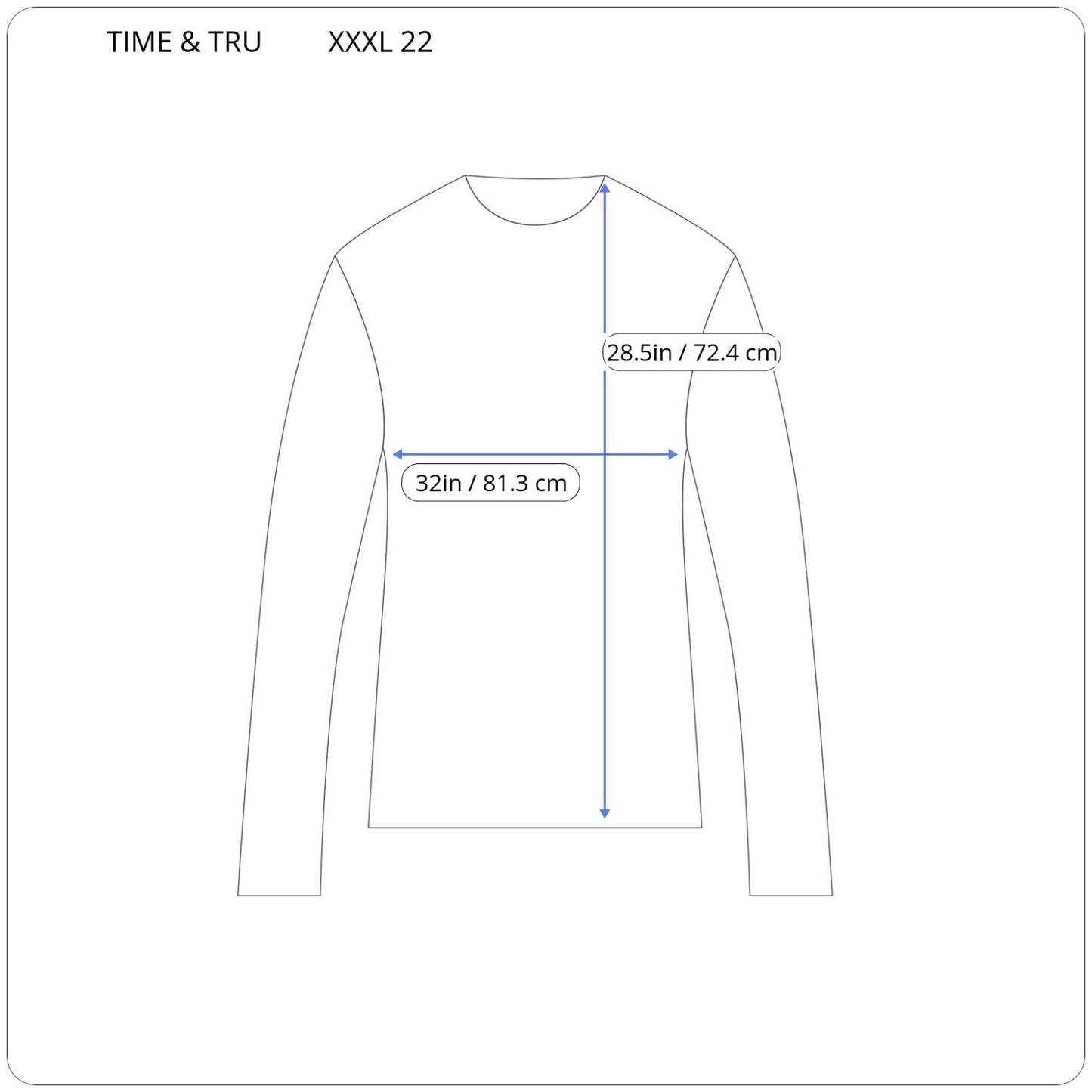 Time Tru Womens Sweater XXXL 22 Plus Long Sleeve Blue Stripe Lightweight Comfy