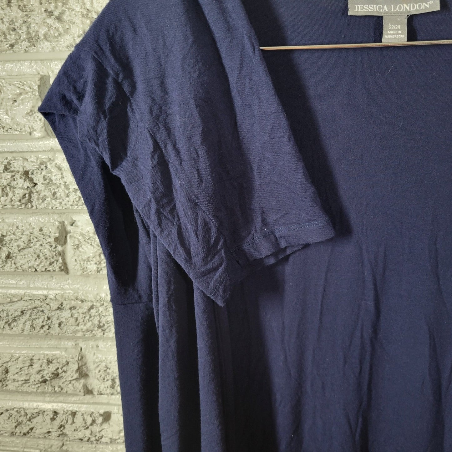 Jessica London Women Top 22 24 Plus Cardigan Open Duster Blue Lightweight Office