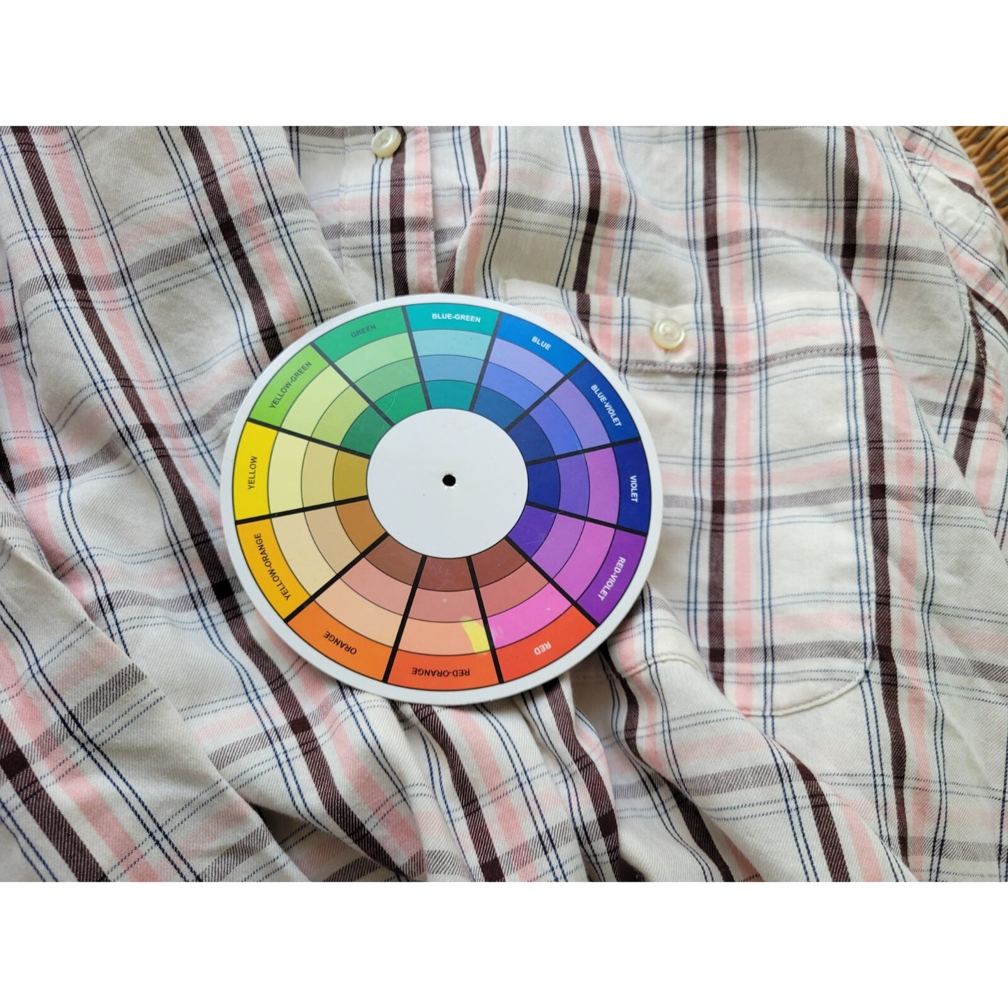 Lee Women Top 1X Plus Sleeve Brown Pink Plaid Cotton Pocket Collar Button