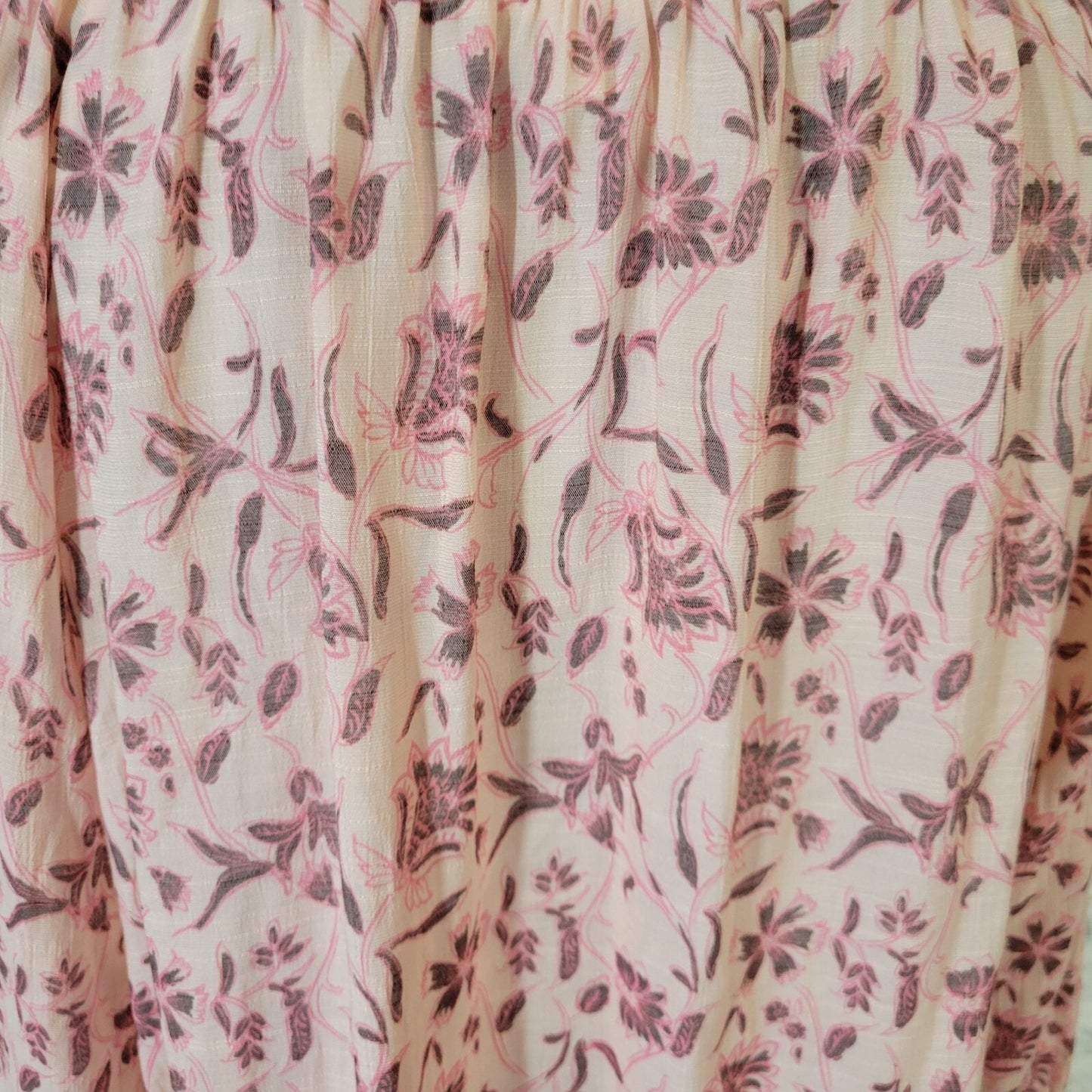 Como Vintage Womens Top XXL Plus Long Sleeve Pink Floral Keyhole Lightweight