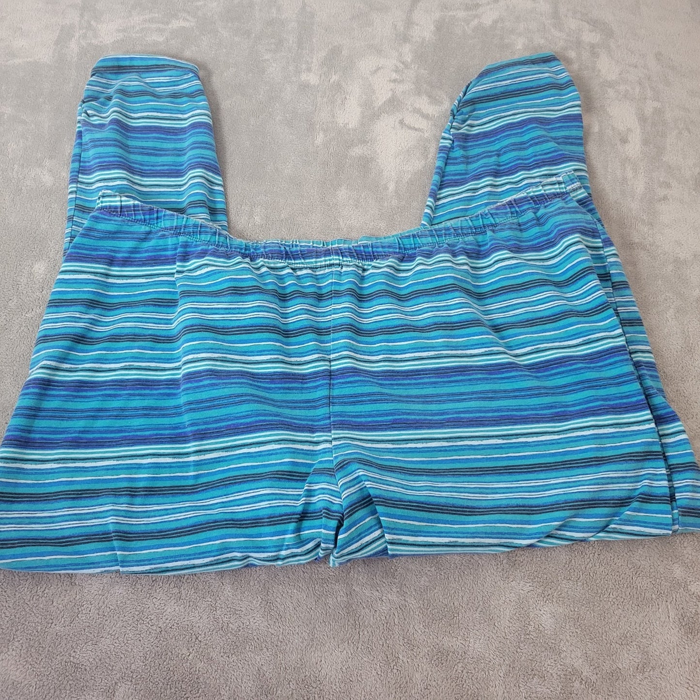 Dreams Co Womens Pants 4X 34 36 Plus Jogger Blue Stripe Lounge Comfy Pull On