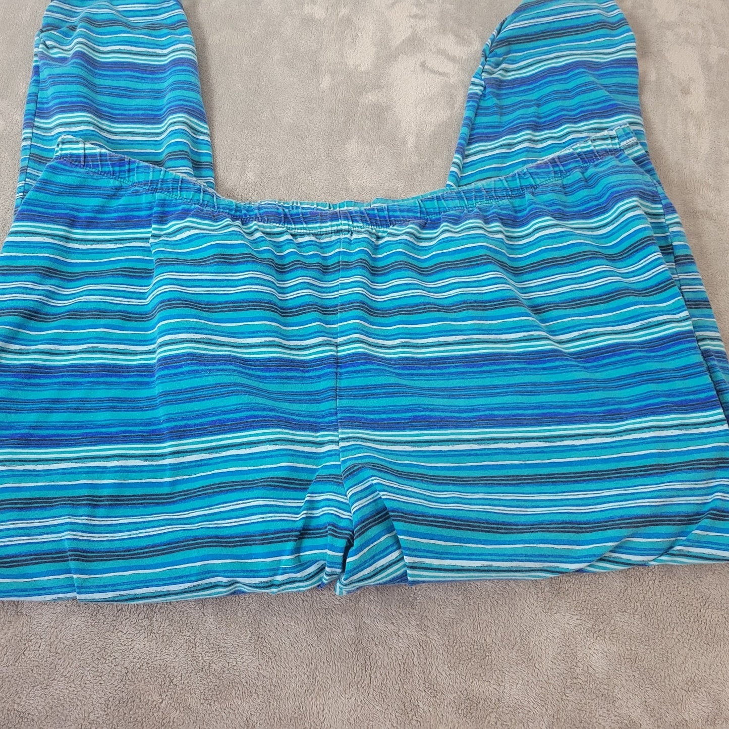 Dreams Co Womens Pants 4X 34 36 Plus Jogger Blue Stripe Lounge Comfy Pull On