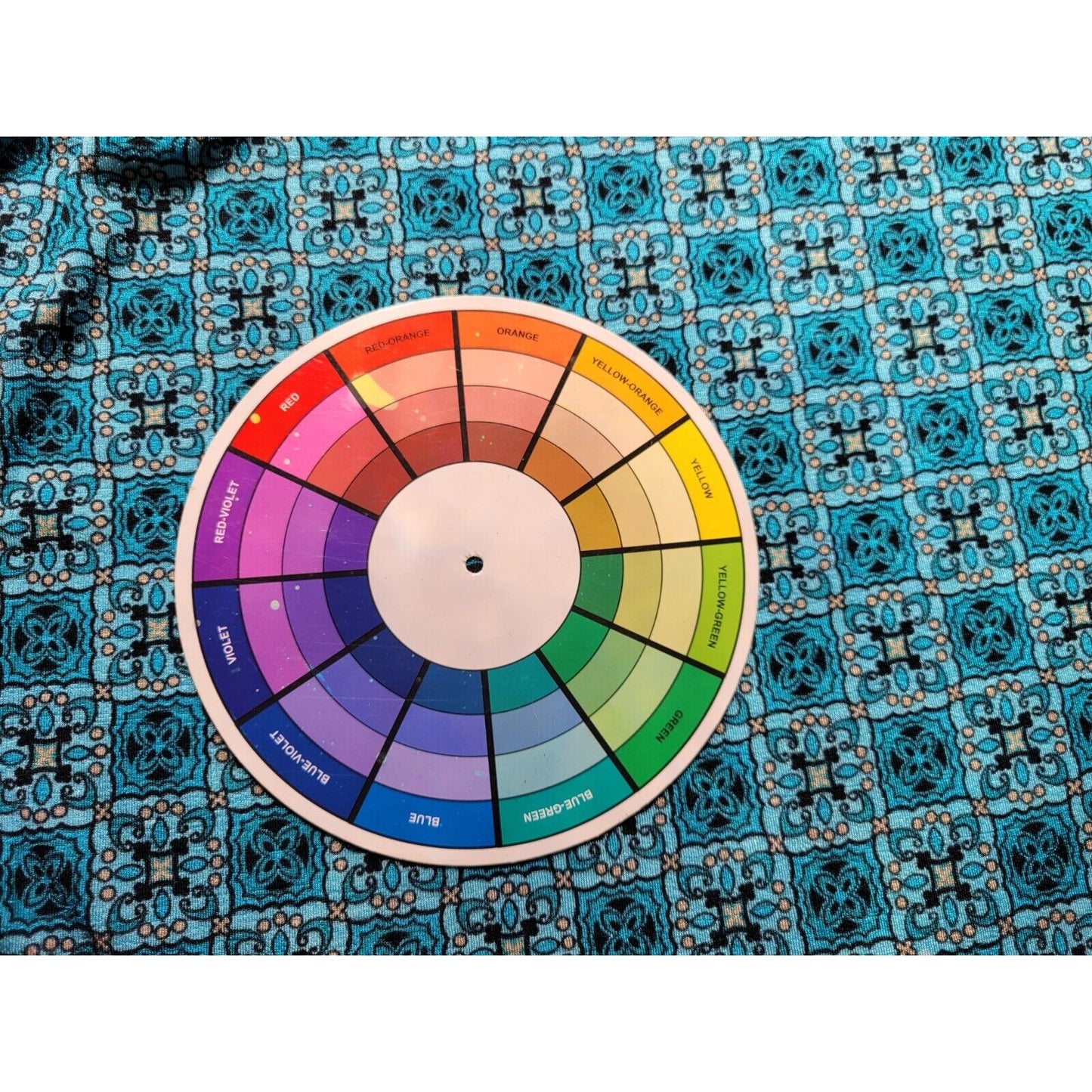 Impressions Womens Top 2X Plus Sleeveless Blue Geometric Poly Blend Casual