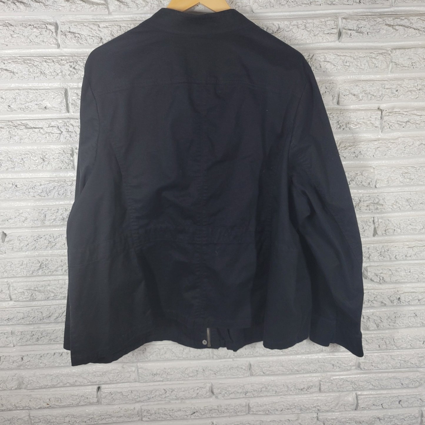 Lane Bryant Womens Plus 26 28 Black Jacket Studded Cotton Stretch Zipper Snaps