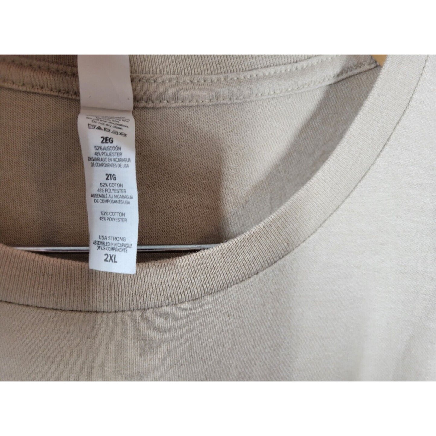 Thanksgiving Womens Top 2XL Thankful Short Sleeve Rainbow Beige Cotton Blend