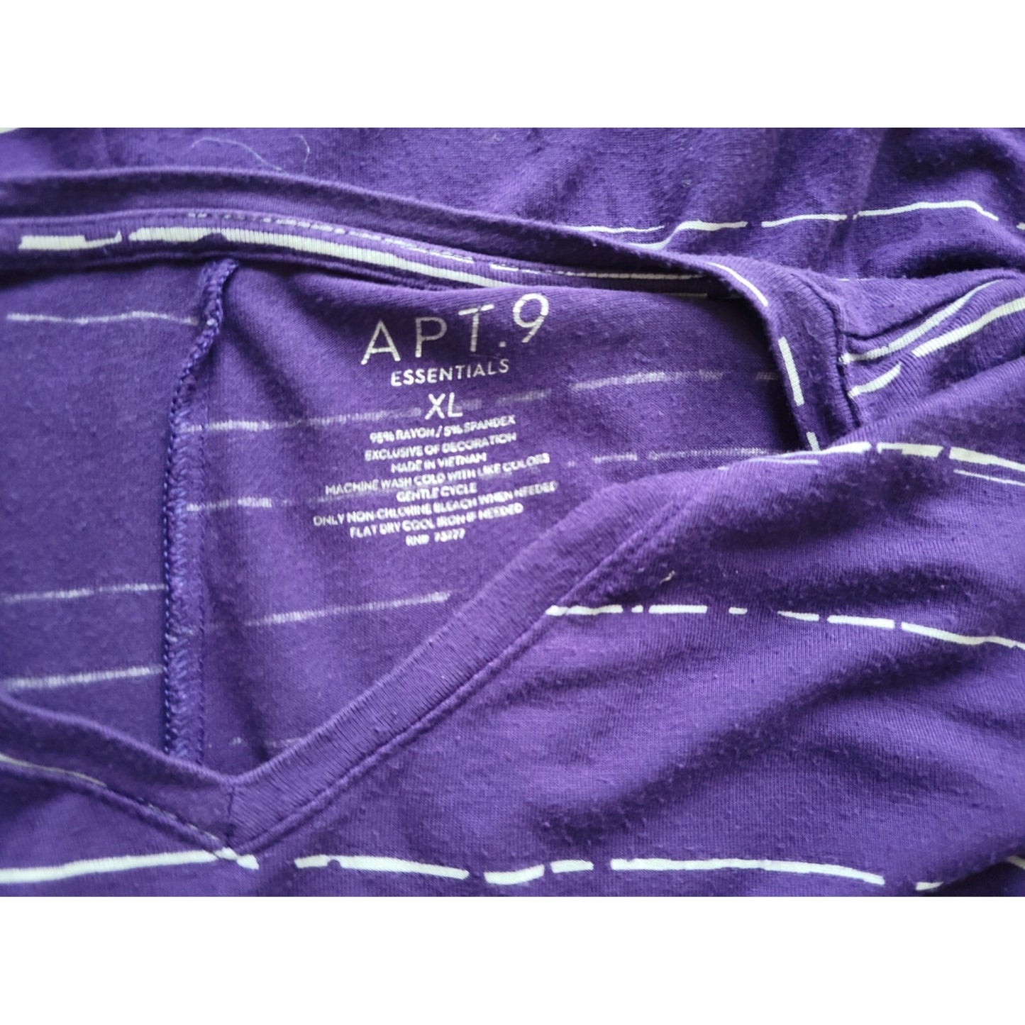 Apt 9 Women Top Extra Large Tee Tunic 3/4 Sleeve Asymmetric Shark Bite Purple